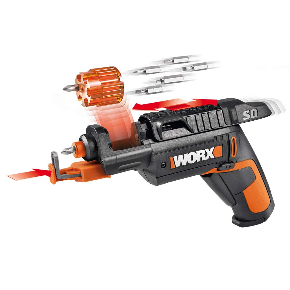 مترجم., دستگاه پیچگوشتی الکتریکی Worx 4V، مجهز به باتری قابل شارژ، مجموعه پیچ‌گوشتی برقی بی‌سیم با 6 بیت، نگهدارنده پیچ، شارژر - نسخه اصلی WX255L