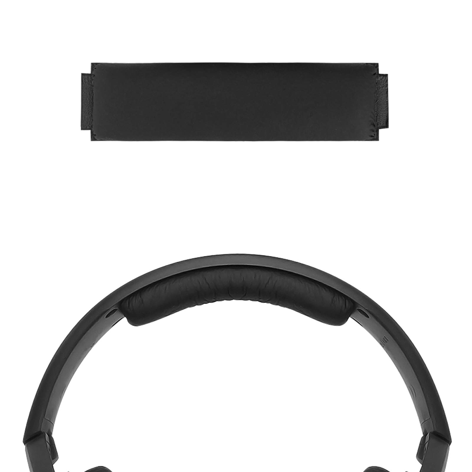 پد سربند چرم پروتئینی Geekria سازگار با هدفون‌های Sennheiser HD 418/419/428/429/439/438/448، قطعه یدکی بند جایگزین (سیاه)