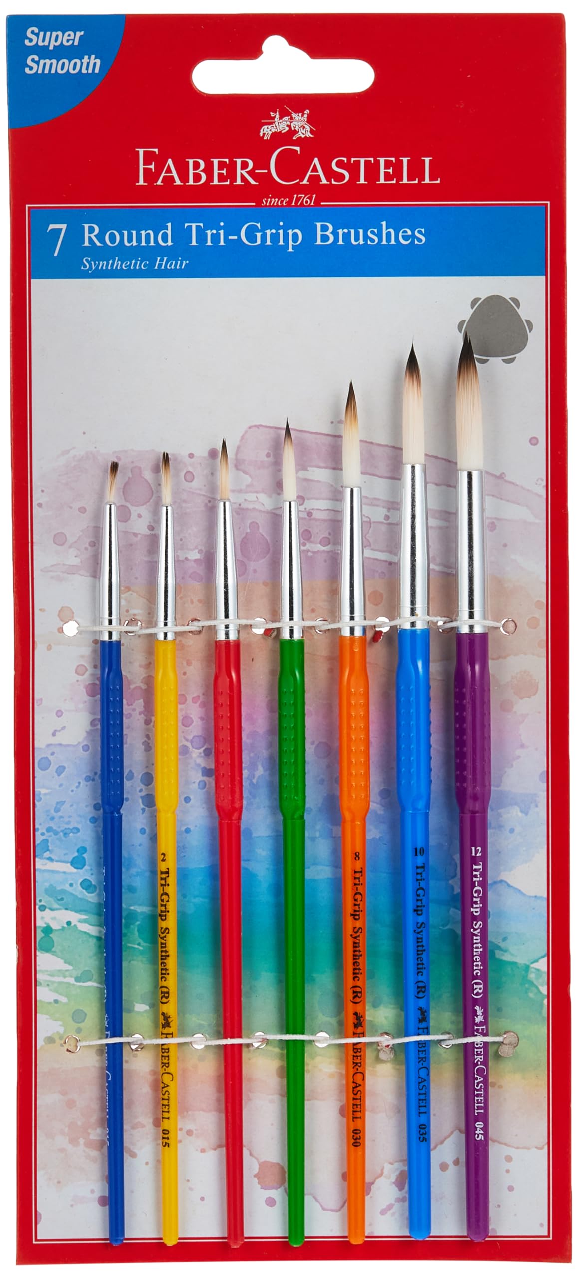 برس های نقاشی موی مصنوعی Faber-Castell Round 7Pc (0,2,4,6,8,10,12) مجموعه تنوع