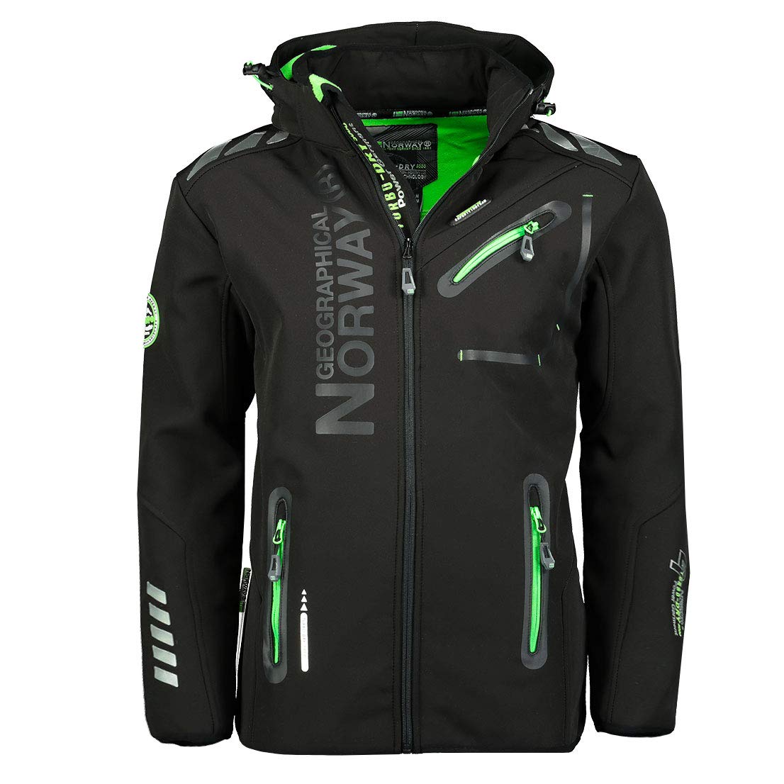 کاپشن ضدآب و سایش مردانه Geographical Norway Royaute Men Distribrands - تنفس پذیر، ضد باد و مقاوم در برابر زمستان، هود دار - رنگ مشکی S