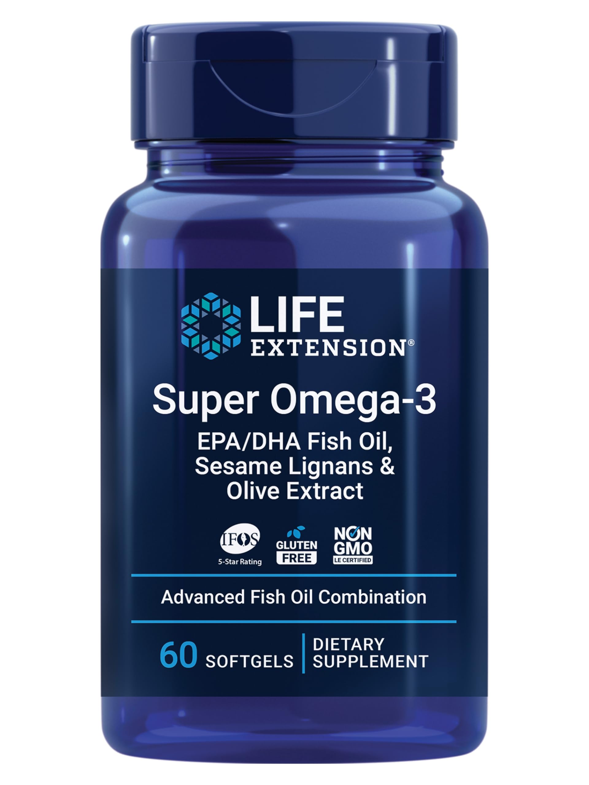 محصول Life Extension Super Omega-3 (روغن ماهی) EPA/DHA با استخراج اسانس سوزنی و اویل، 60 کپسول نرم