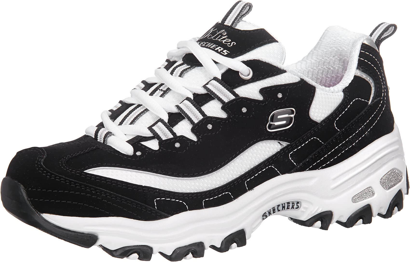 کتان زنانه Skechers D'lites-biggest Fan 39 EU سیاه/سفید
