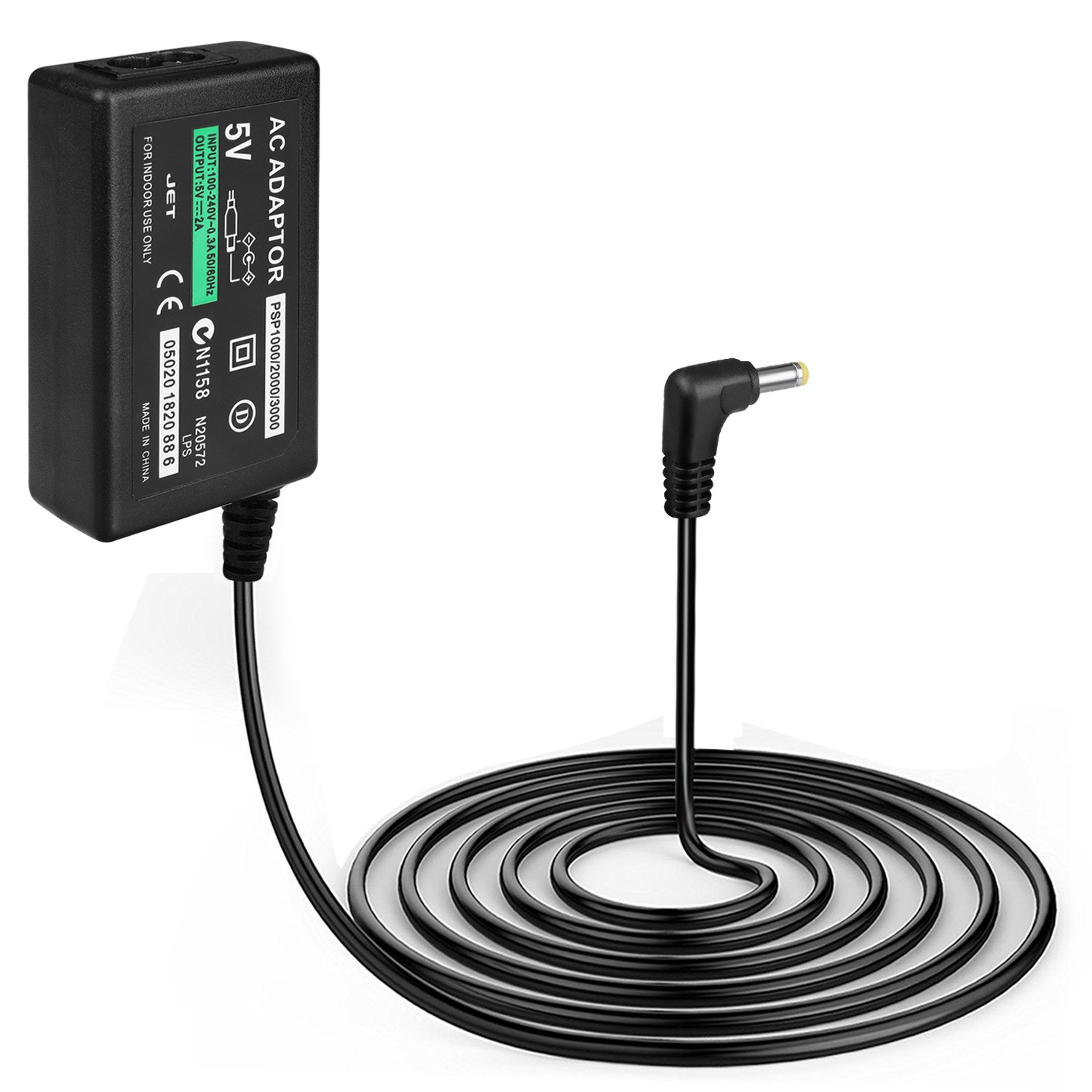 کیت لوازم جانبی شارژر AC Adapter Power Supply Home Wall Travel Charging Cord Cable برای Sony PlayStation Portable PSP 1000 Slim 2000 3000 سری (مشکی) [Sony PSP]