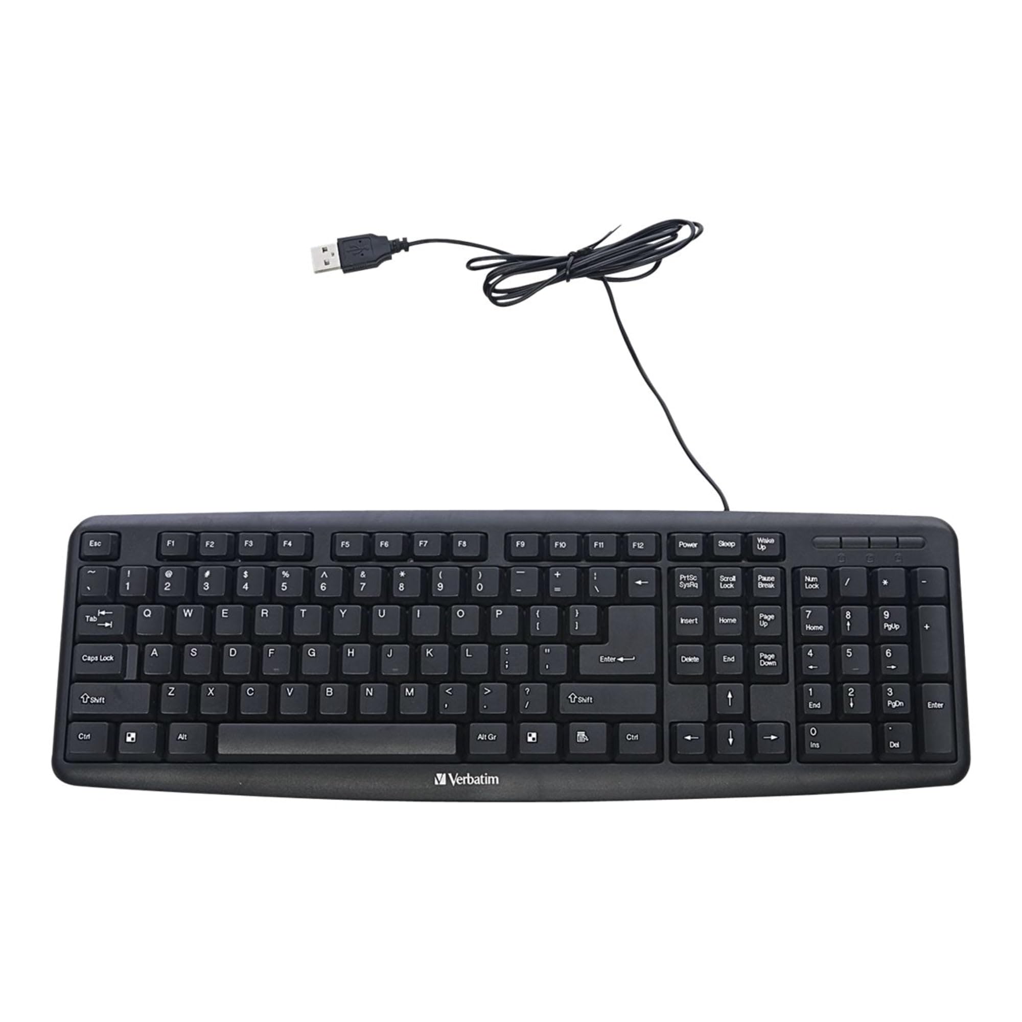 صفحه کلید سیمی وربیت سلیم لوئی وایرد با پورت USB و فشاردهی عددی قابل تنظیم پاهای شیب‌دهنده باسیم صفحه کلید کامپیوتری سایز کامل سازگار با پی‌سی، لپتاپ - بسته‌بندی بدون ایجاد مشکل - رنگ مشکی 99201