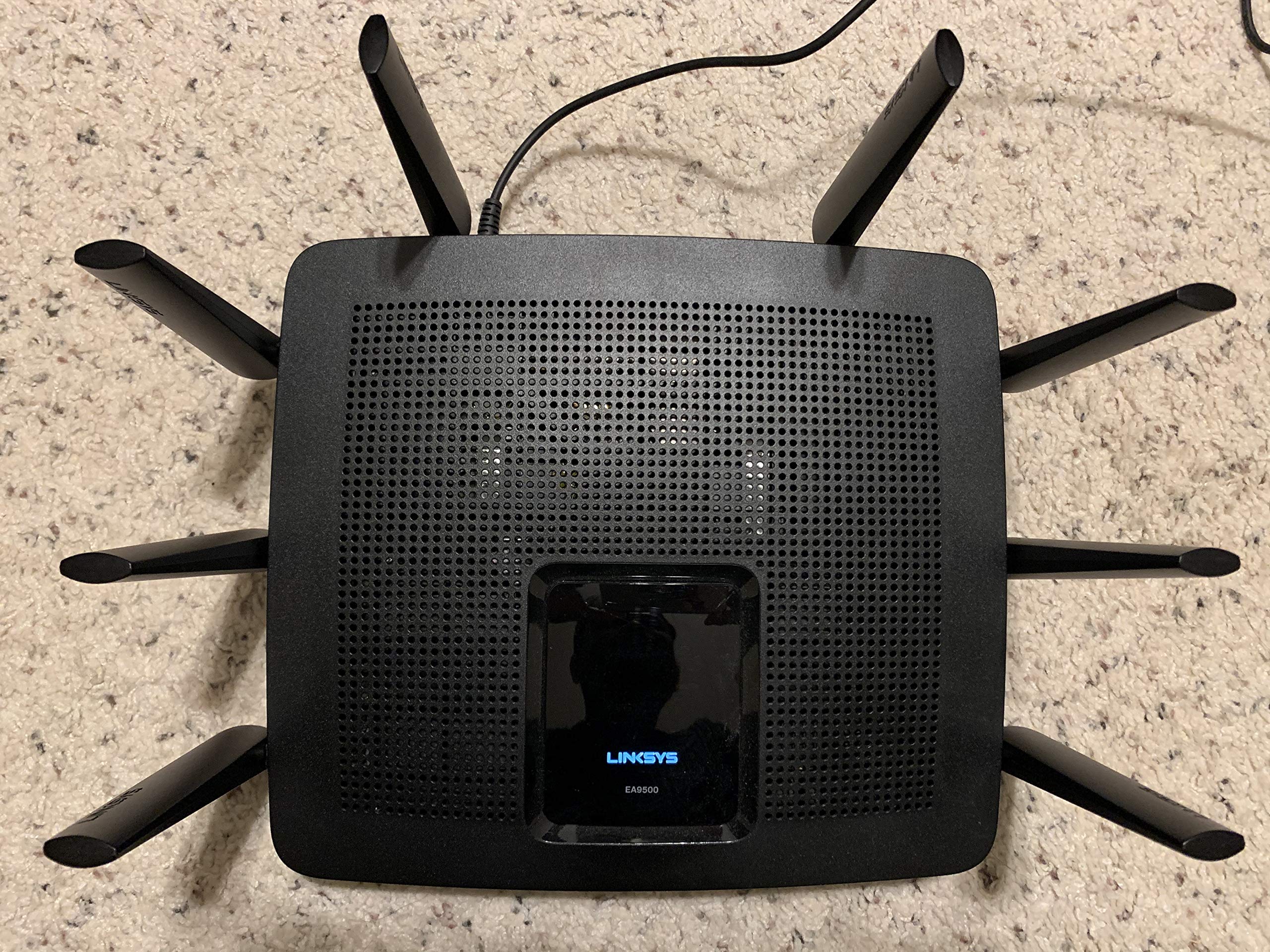 رادیو روتر WiFi Linksys 5، سه بانده، پوشش ۳٬۰۰۰ فوت مربع، ۲۵+ دستگاه، سرعت تا (AC5400) ۵٫۴ گیگابایت بر ثانیه - EA9500 3000 فوت، 25+ دستگاه