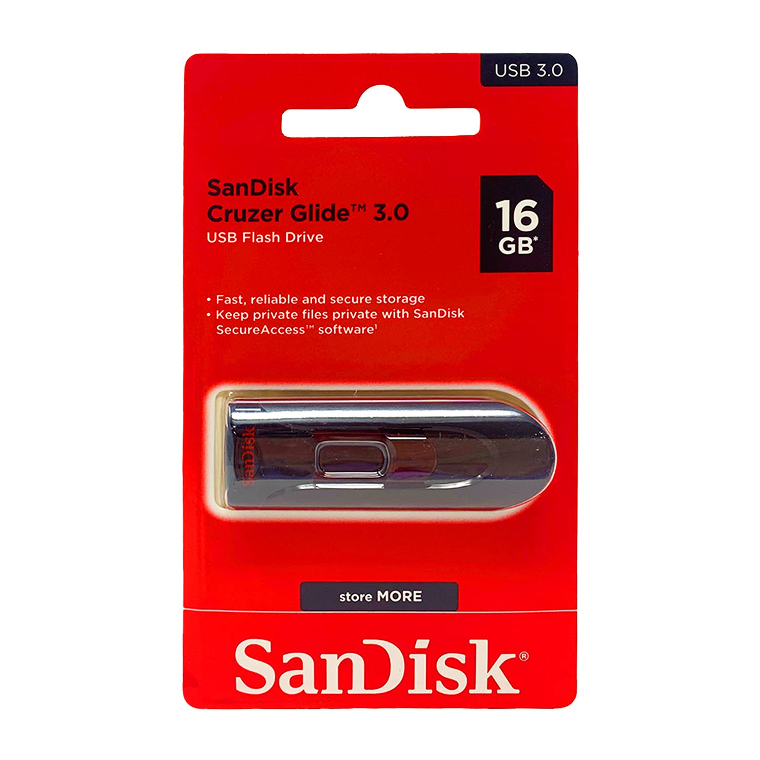 دیسک فلش USB SanDisk Cruzer Glide 3.0 با ظرفیت 16 گیگابایت - مدل SDCZ600-016G-G35، رنگ مشکی 16 گیگابایت