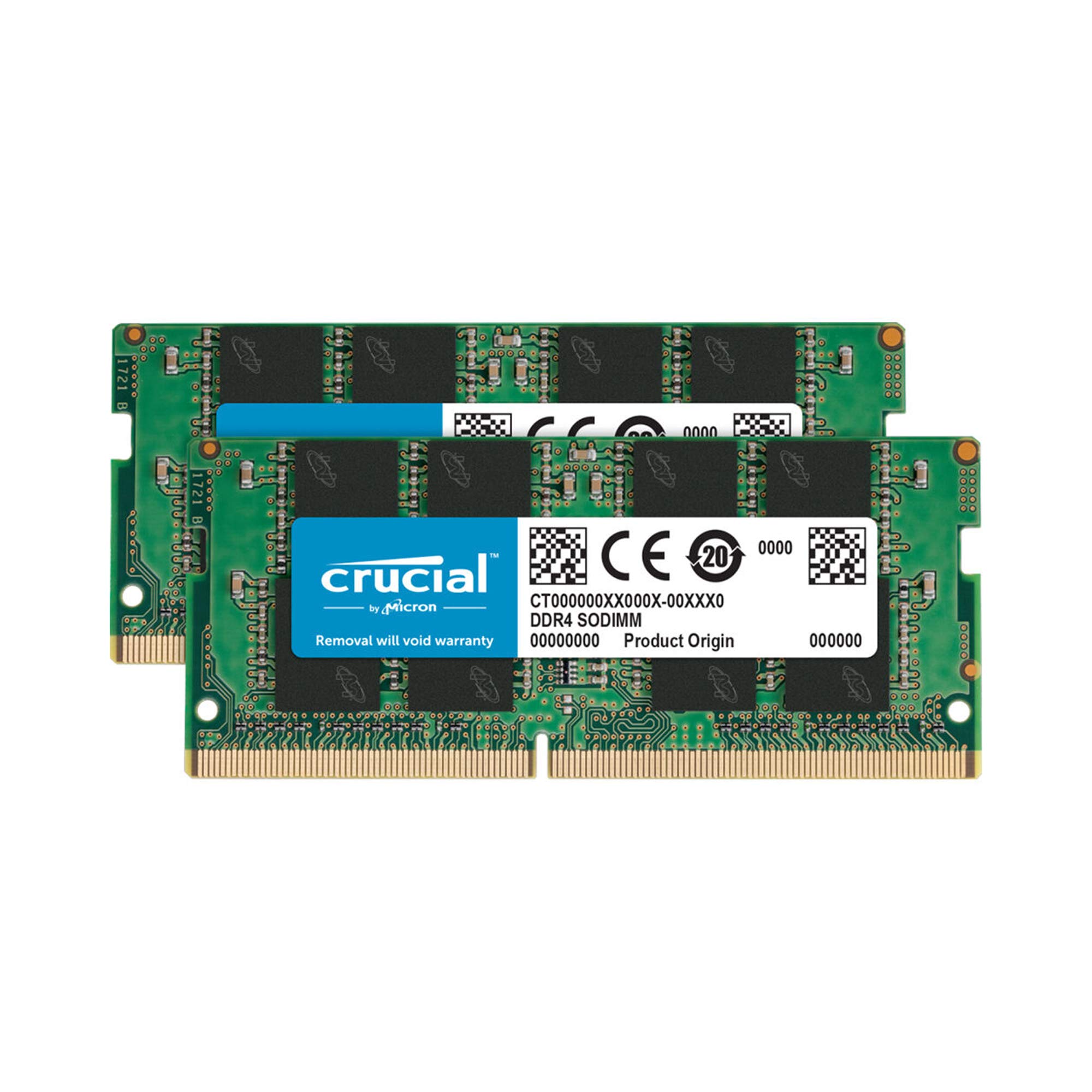 کیت حافظه Crucial RAM 32 گیگابایت (2x16 گیگابایت) DDR4 با سرعت 2400 مگاهرتز CL17 برای لپتاپ مدل CT2K16G4SFD824A 32 گیگابایت (16 گیگابایتx2) با سرعت 2400 مگاهرتز