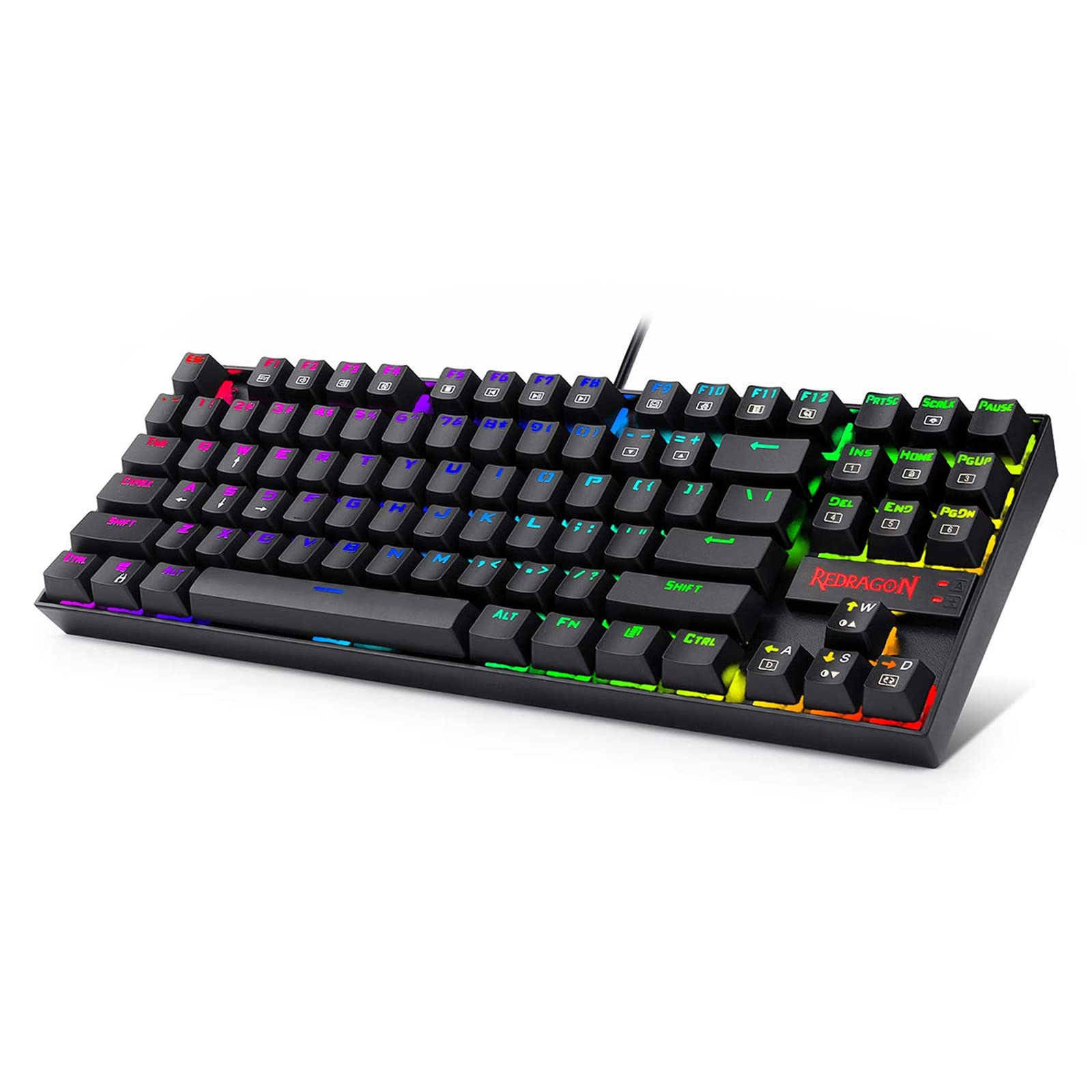 Redragon K552-Rgb Kumara روژانه LED بازی کیبورد مکانیکی با پشتیبانی (سیاه)