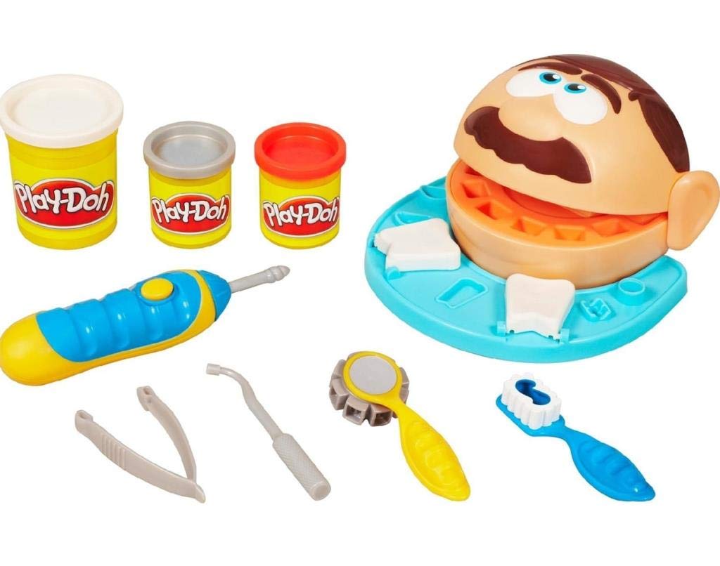 مجموعه بازی Play-Doh Hasbro Doctor Drill N Fill شامل دستگاه حفر و پرکردن دکتر است.