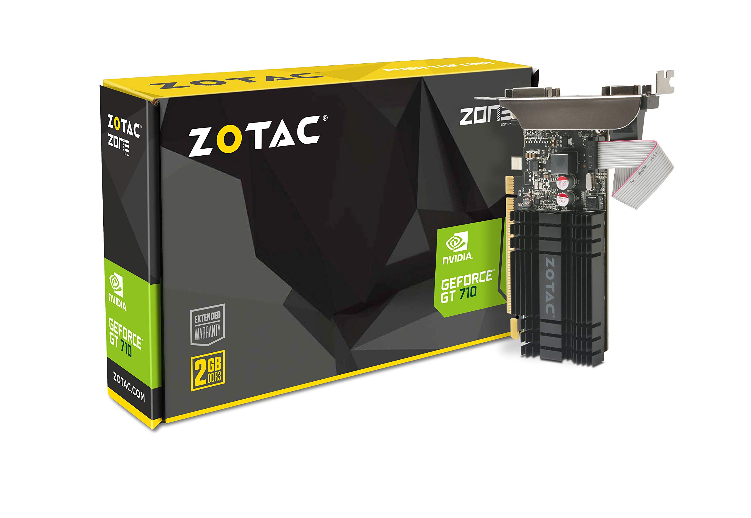 کارت گرافیک پروفایل کم با کولر غیرفعال ZOTAC GeForce GT 710 2GB DDR3 PCI-E2.0 DL-DVI VGA HDMI (مدل ZT-71302-20L) 2GB DDR3 PCI Express 2.0