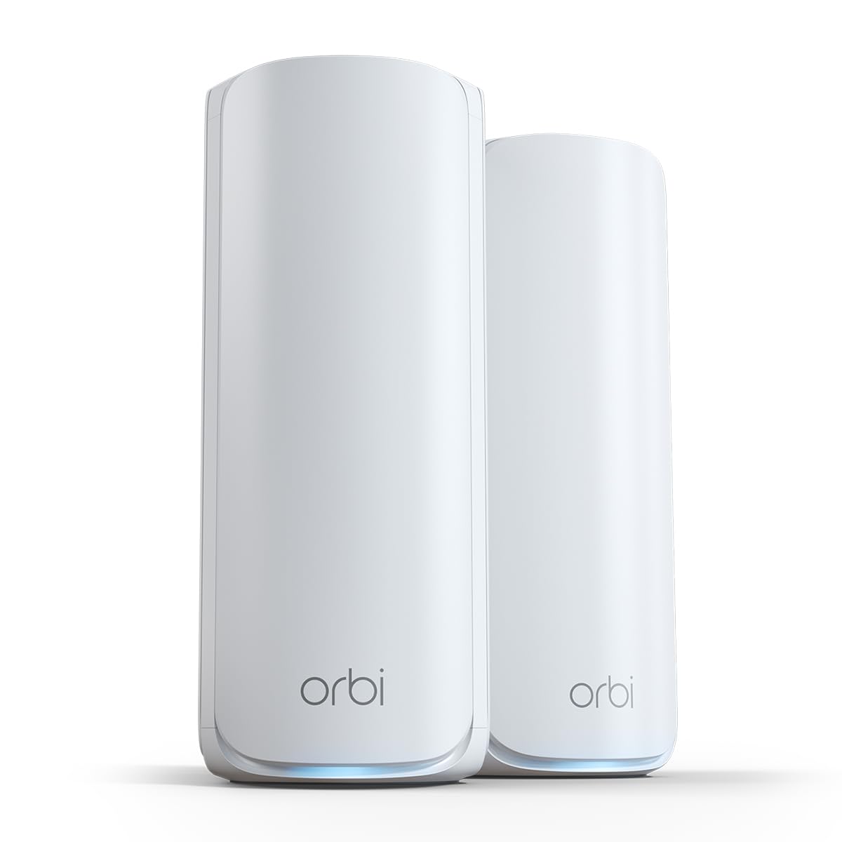 سیستم WiFi مش تری باند NETGEAR Orbi 7 (RBE772) - بسته‌ی ۲ عددی - پوشش ۵۰۰ متر مربع، ۱۰۰ دستگاه - پورت اینترنت ۲.۵ گیگابیت بر ثانیه - BE۱۱۰۰۰ (۱۱ گیگابیت) - سازگار با دیوارهای ضخیم و تمام جعبه‌ها. Pack de 2 WiFi 7