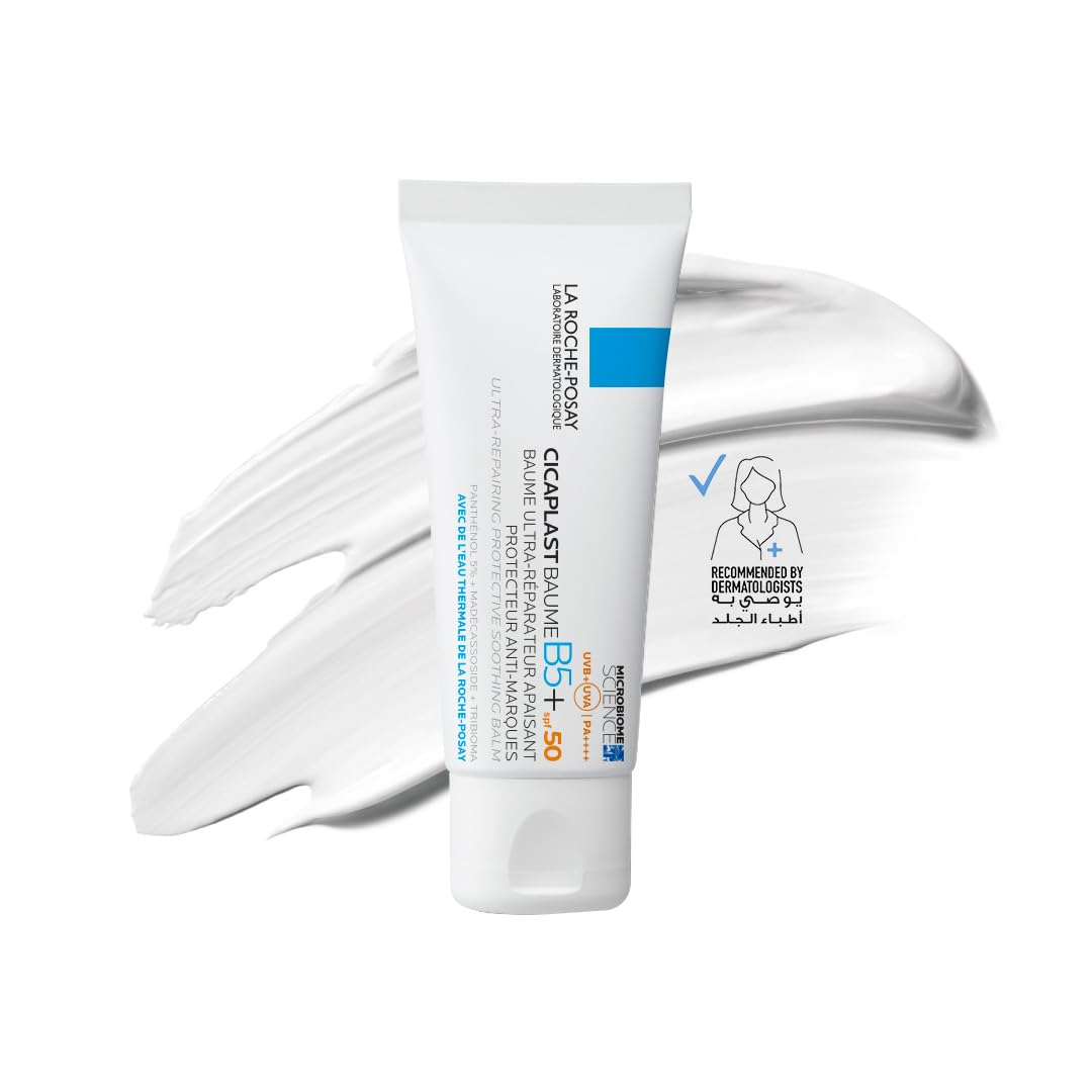 بالم تعمیر کننده آرامش بخش La Roche-Posay Cicaplast Baume B5+ SPF 50 برای پوست خشک، تحریک‌شده و افتاب‌خورده حجم 40 میلی‌لیتر