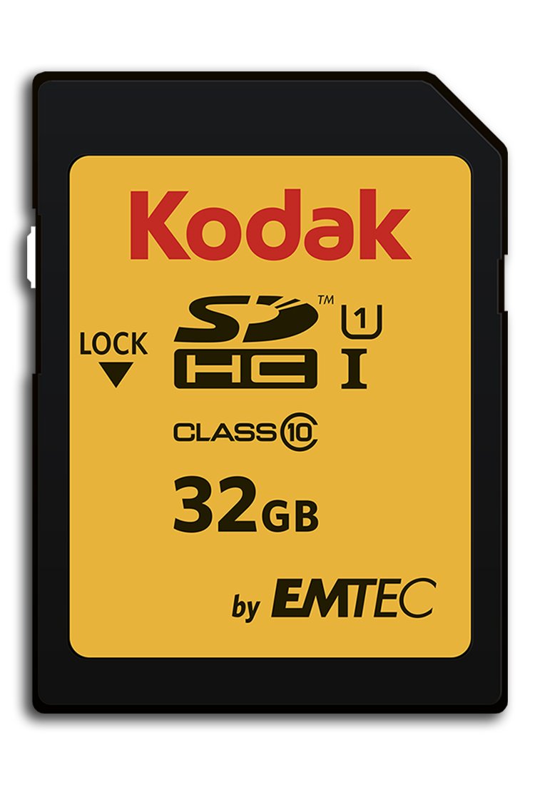 کارت حافظه با کارایی برتر KODAK 32 گیگابایت Class 10 UHS-I U1 SDHC/XC Premium برای ضبط ویدئوی Full HD و عکس‌های با رزولوشن بالا، سازگار با تمامی دستگاه‌هایی که استانداردهای SDHC و SDXC را پشتیبانی می‌کنند.