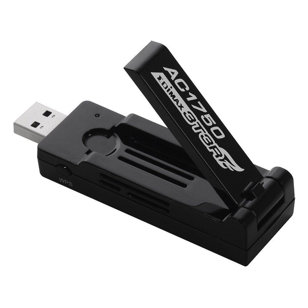 Edimax Wi-Fi 5 802.11ac AC1750، دوبانده 2.4/5GHz آداپتور برای کامپیوتر (PC)، آداپتور بی‌سیم AC USB 3.0 دانگل با آنتن قابل جمع‌شدن، با سرعت انتقال تا 1750Mbps، قابلیت Plug-n-Play با ویندوز 11، مک او اس (Mac OS)، لینوکس، EW-7833UAC