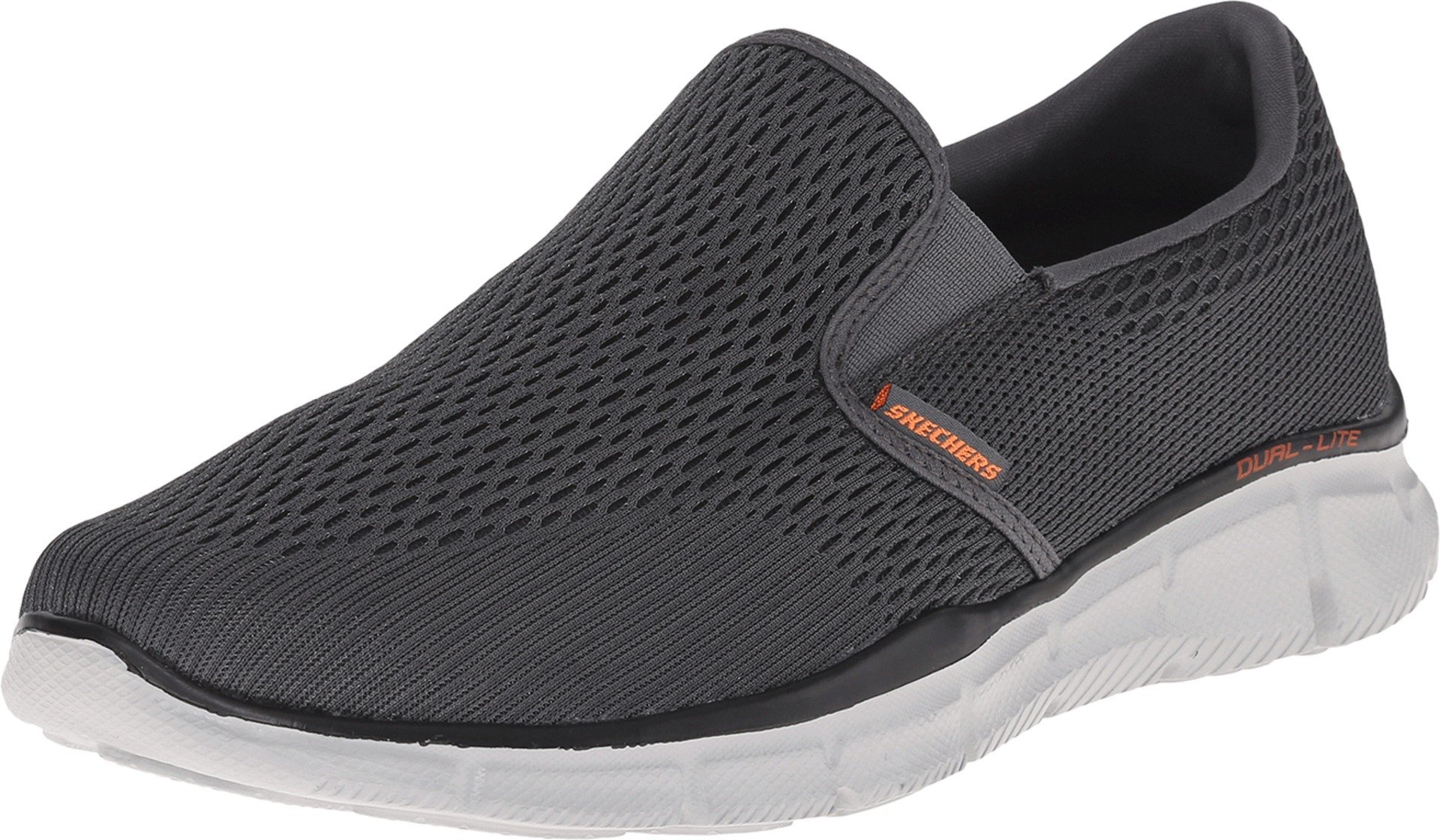 کفش مردانه Skechers Sport مدل Equalizer Mind Game، اسلیپ-آن (لوفر)، سایز ۴۵ (EU)، پهن، خاکستری زغالی با نارنجی