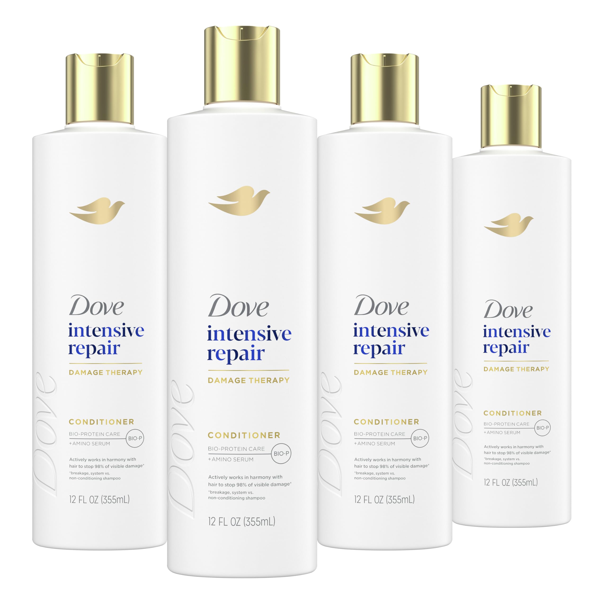 Dove Nutritive Solutions برای موهای خشک، تعمیرکننده ژوله‌ای، مرطوب‌کننده عمیق، ۱۲ اونس (بسته ۴ عدد)، مرطوب کننده تعمیراتی موضعی ۳۵۰ میلی‌لیتر (بسته ۴ عدد)
