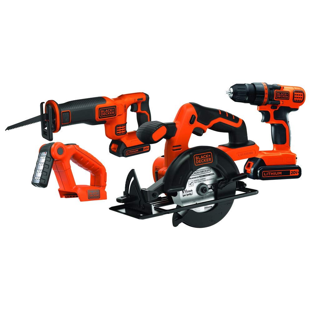 کیت ترکیبی دستگاه حفار برقی بی‌سیم Black & Decker 20V MAX، 4 ابزار (BD4KITCDCRL) 20V 4-Tool Kit Kit