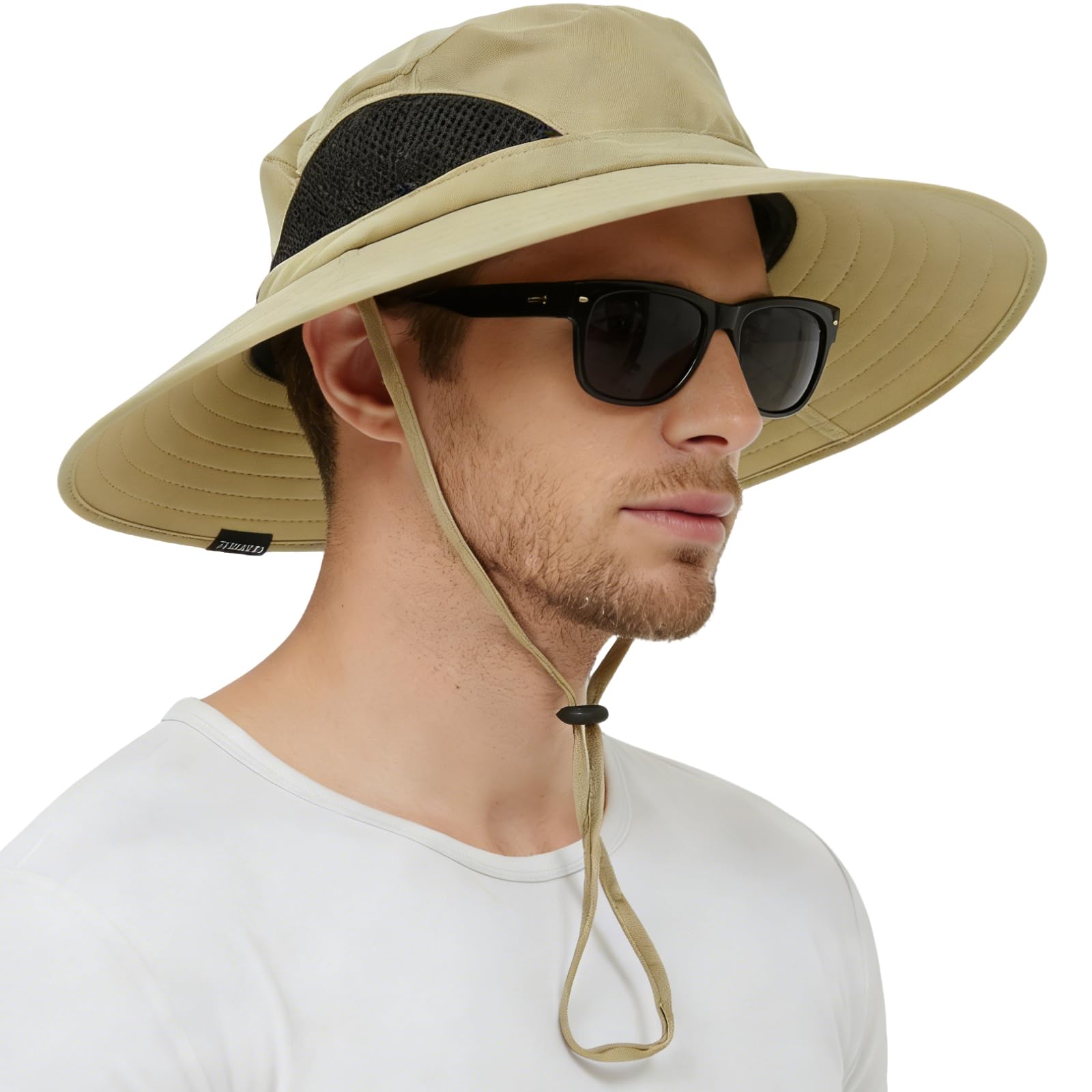EINSKEY Sun Hat for Men/Women, Waterproof Wide Brim Bucket Hat Foldable Boonie Hat for Fishing Hiking Garden Safari Beach khaki