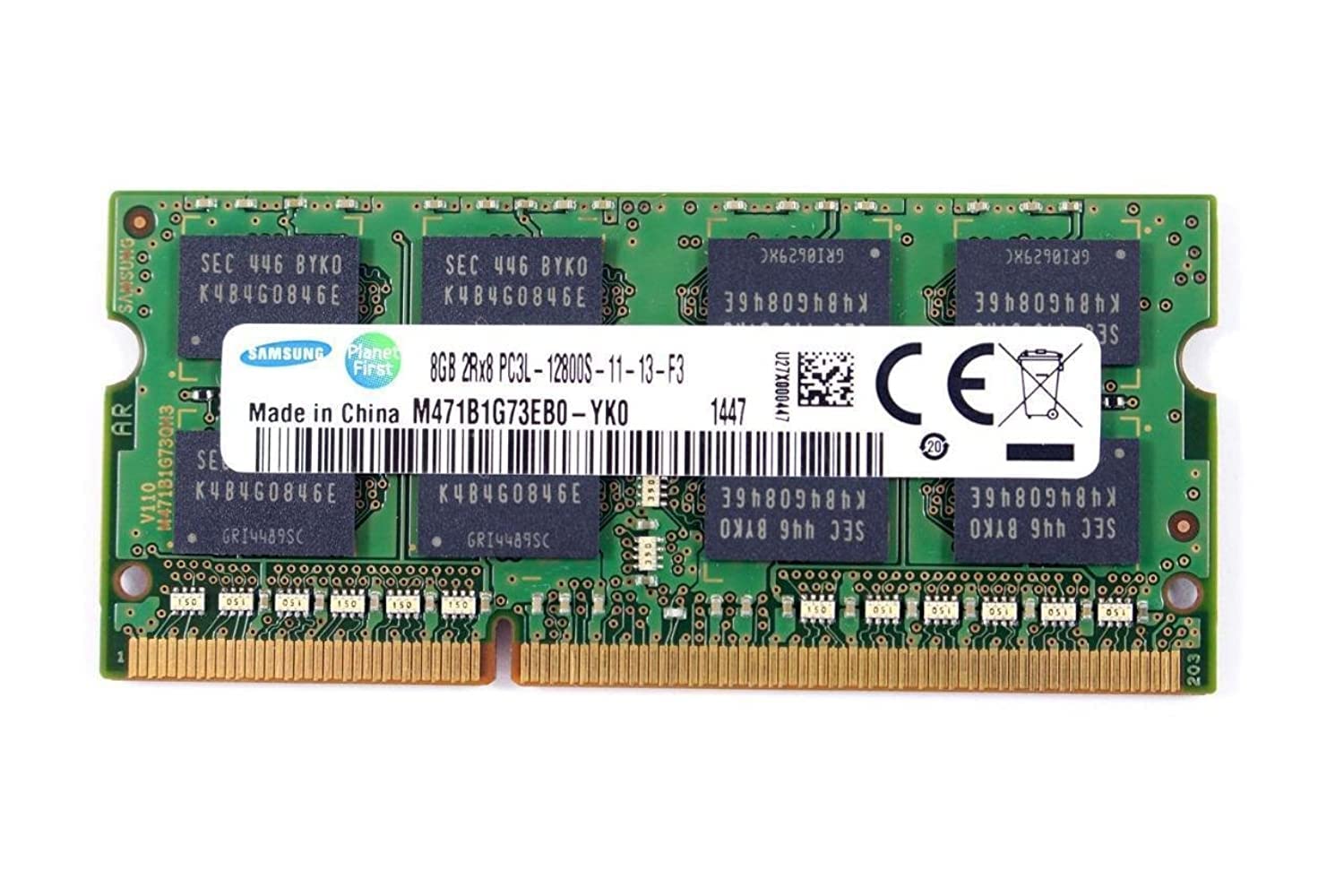 حافظه سامسونگ 8 گیگابایت 2Rx8 PC3L-12800S-11-13-F3 RAM M471B1G73EB0-YK0