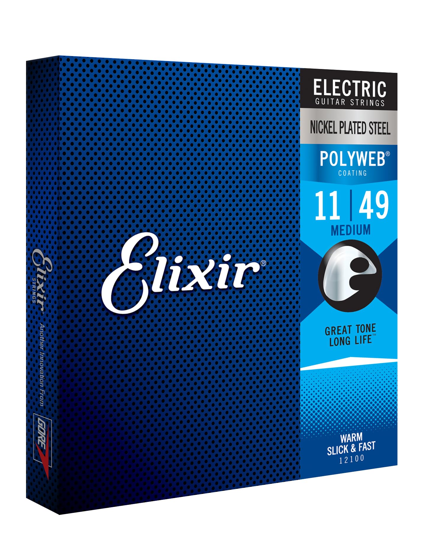 رشته‌های گیتار الکتریک Elixir® با پوشش پلی‌وب، متوسط (.011-.049) متوسط (11-49) تکی تکی