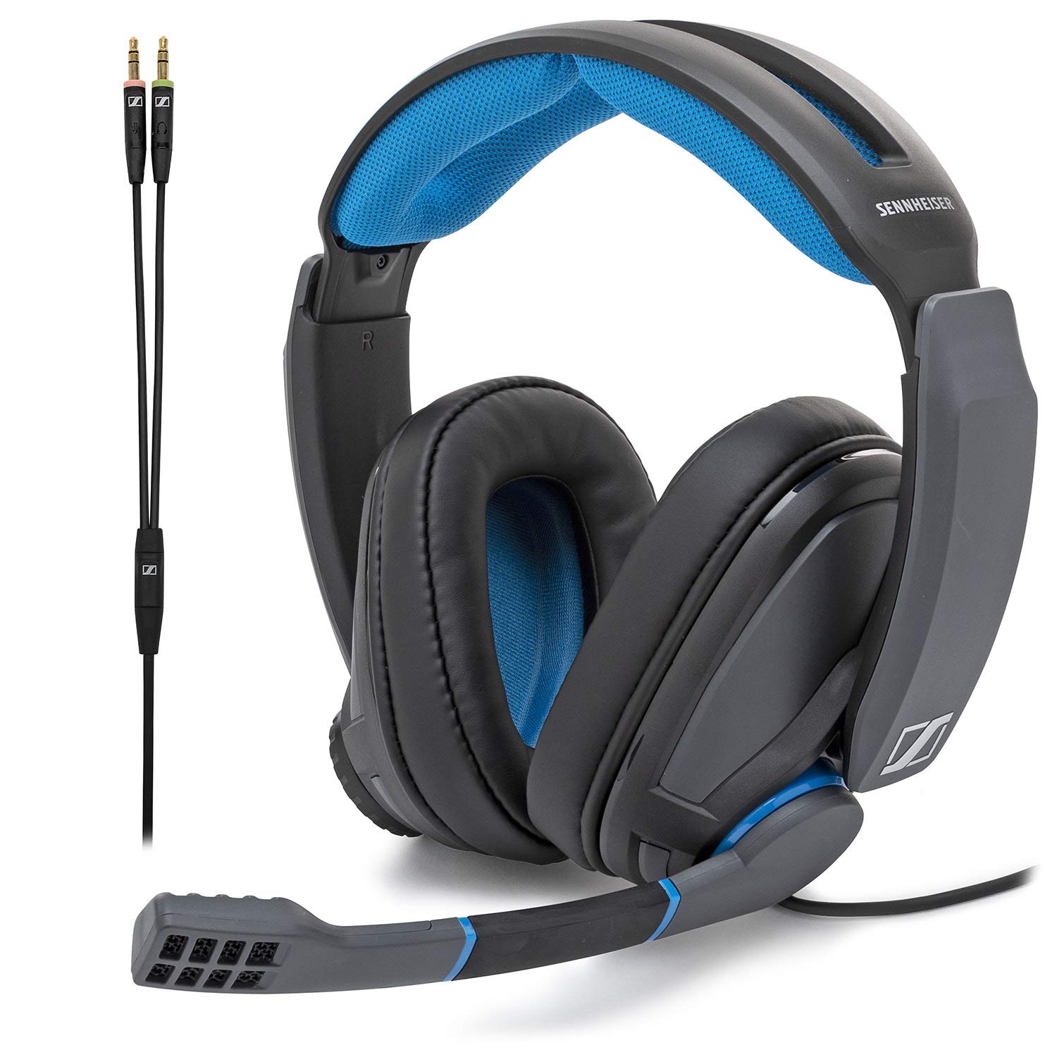 هدست گیمینگ Sennheiser GSP 300 برای کامپیوتر، مک، پلی‌استیشن ۴ و چند پلتفرم - مشکی/آبی، باسیم