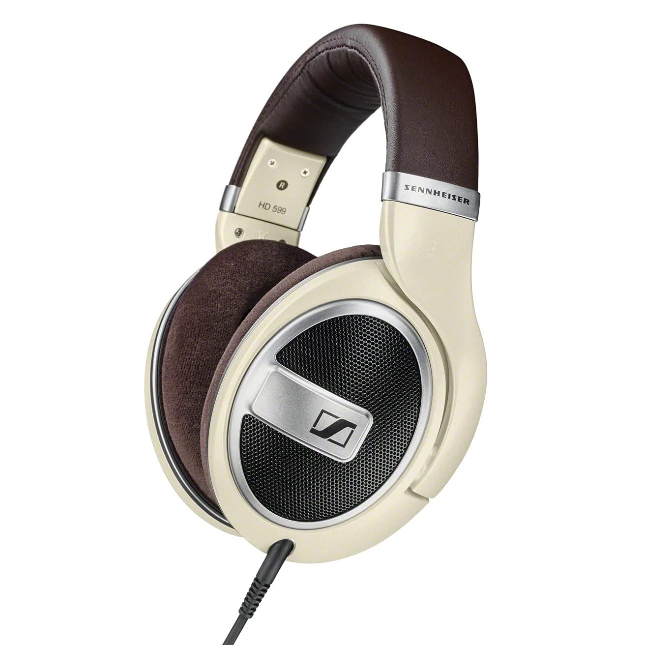 هدفون Sennheiser HD 599 با گوشی‌های باز و گرد - رنگ آئینه و تمام‌مات (بسته‌ای یک عددی)، باسیم با گوشی‌های باز رنگ آئینه و تمام‌مات