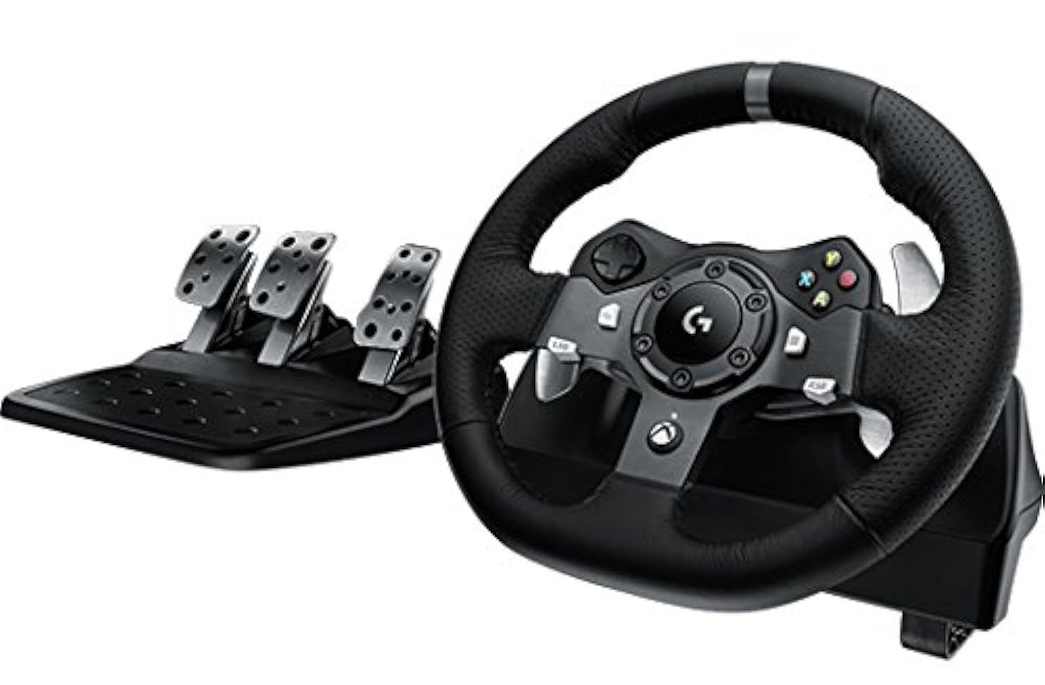 چرخ مسابقه‌ای Logitech 941-000121-K G920 DRIVING FORCE برای ایکس‌باکس وان و کامپیوتر است.
