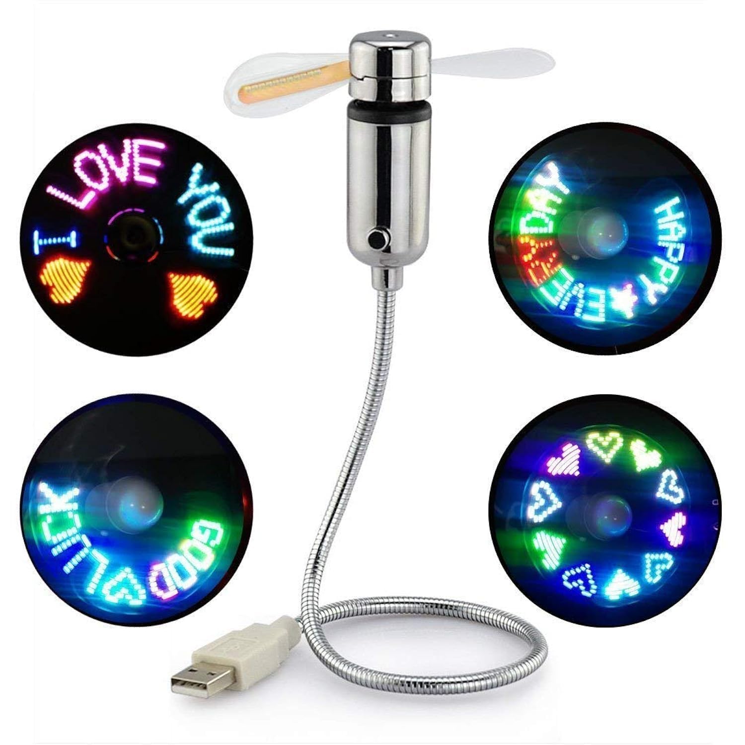پنجره (نسخه جدید RGB) فن قابل برنامه‌ریزی USB LED RGB برای کامپیوتر شخصی، لپ‌تاپ، نوت‌بوک، رایانه‌های رومیزی با گوشه سریع انعطاف پذیر مینی USB USB FAN