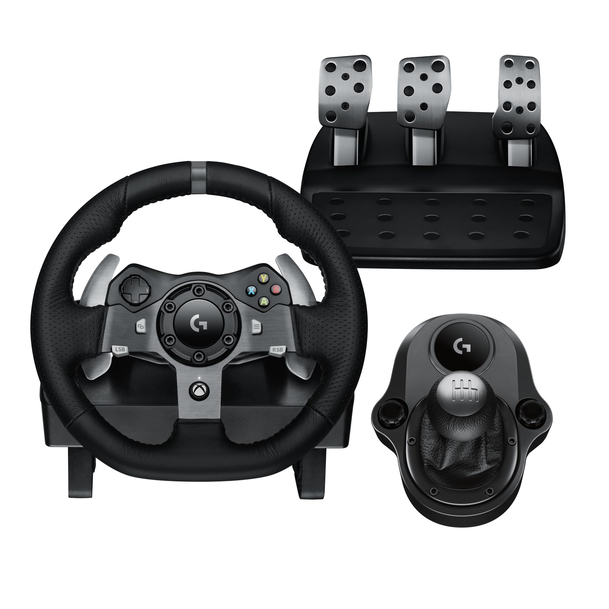 چرخ دنده رانندگی Logitech G920 برای Xbox One و PC و دنده رانندگی Driving Force برای چرخ های رانندگی G29 و G920 Driving Force، 941-000130، سیاه