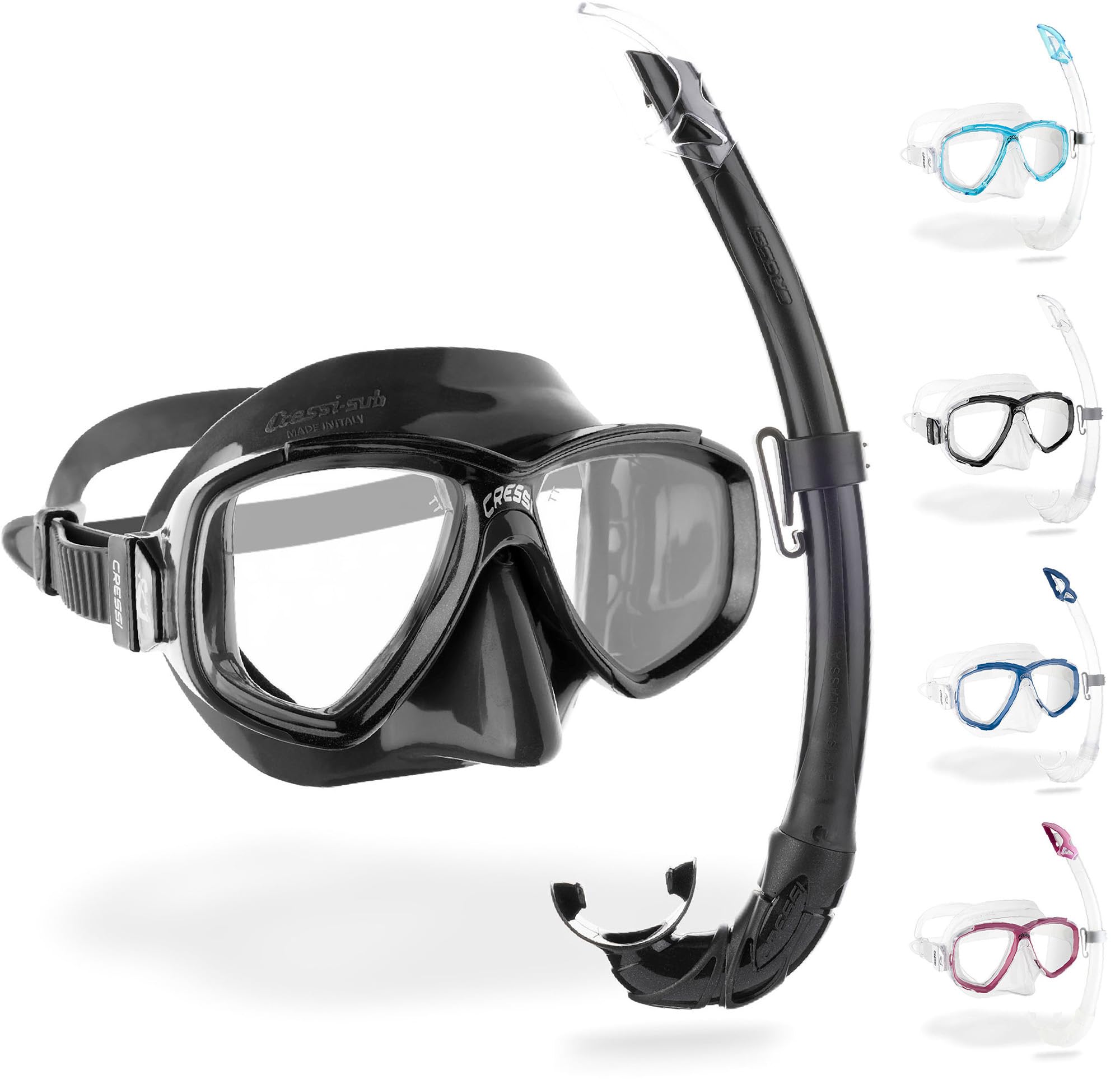 Cressi Perla Freediving - ماسک Perla یا مجموعه‌ی Combo ماسک Perla + Schnorkel مکزیک، یک اندازه، بزرگسالان جنس جنسیت نامعلوم مجموعه‌ سیاه/مشکی