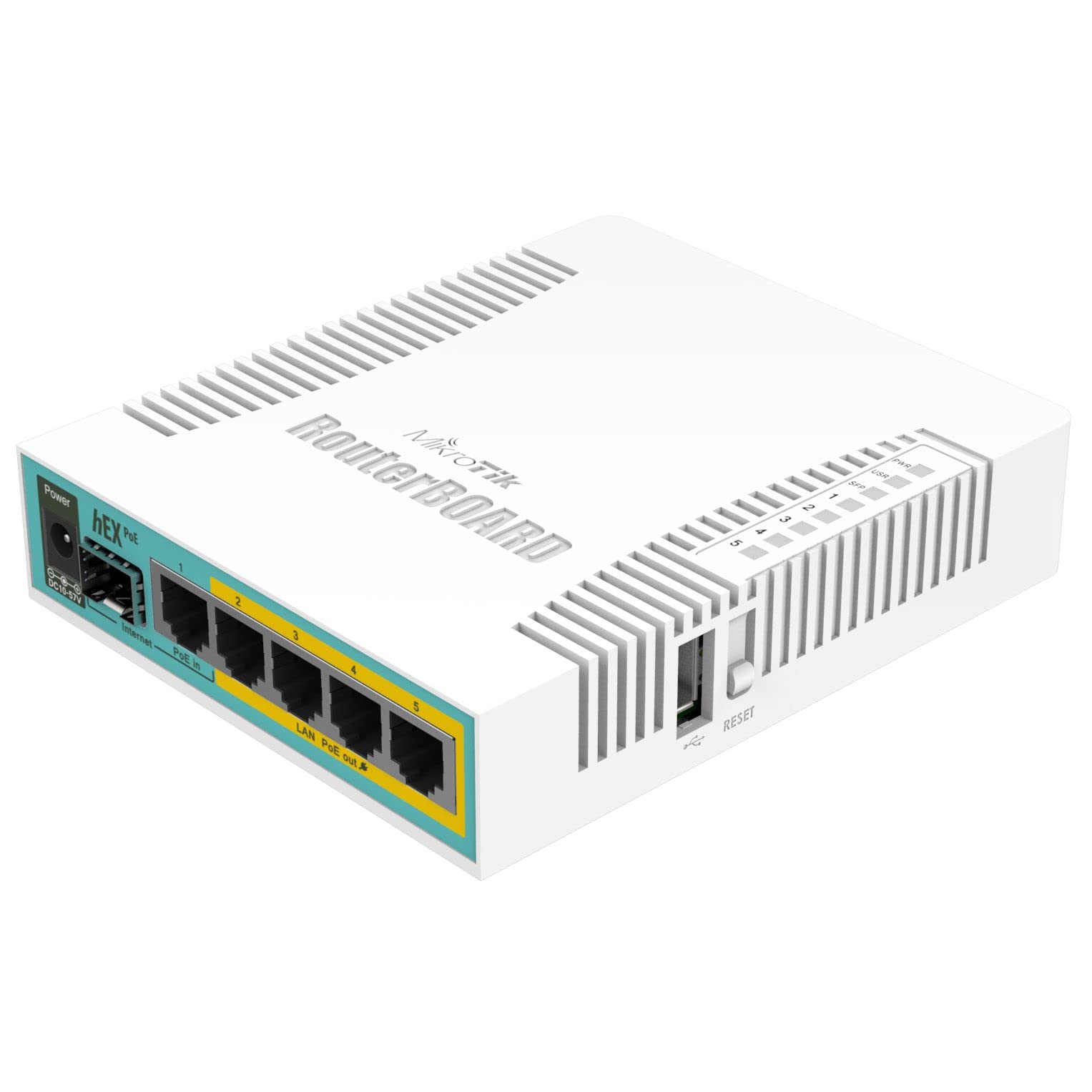 MikroTik RB960PGS hEX PoE با 800 مگاهرتز، 128 مگابایت، 5 پورت جیگابیت، SFP L4