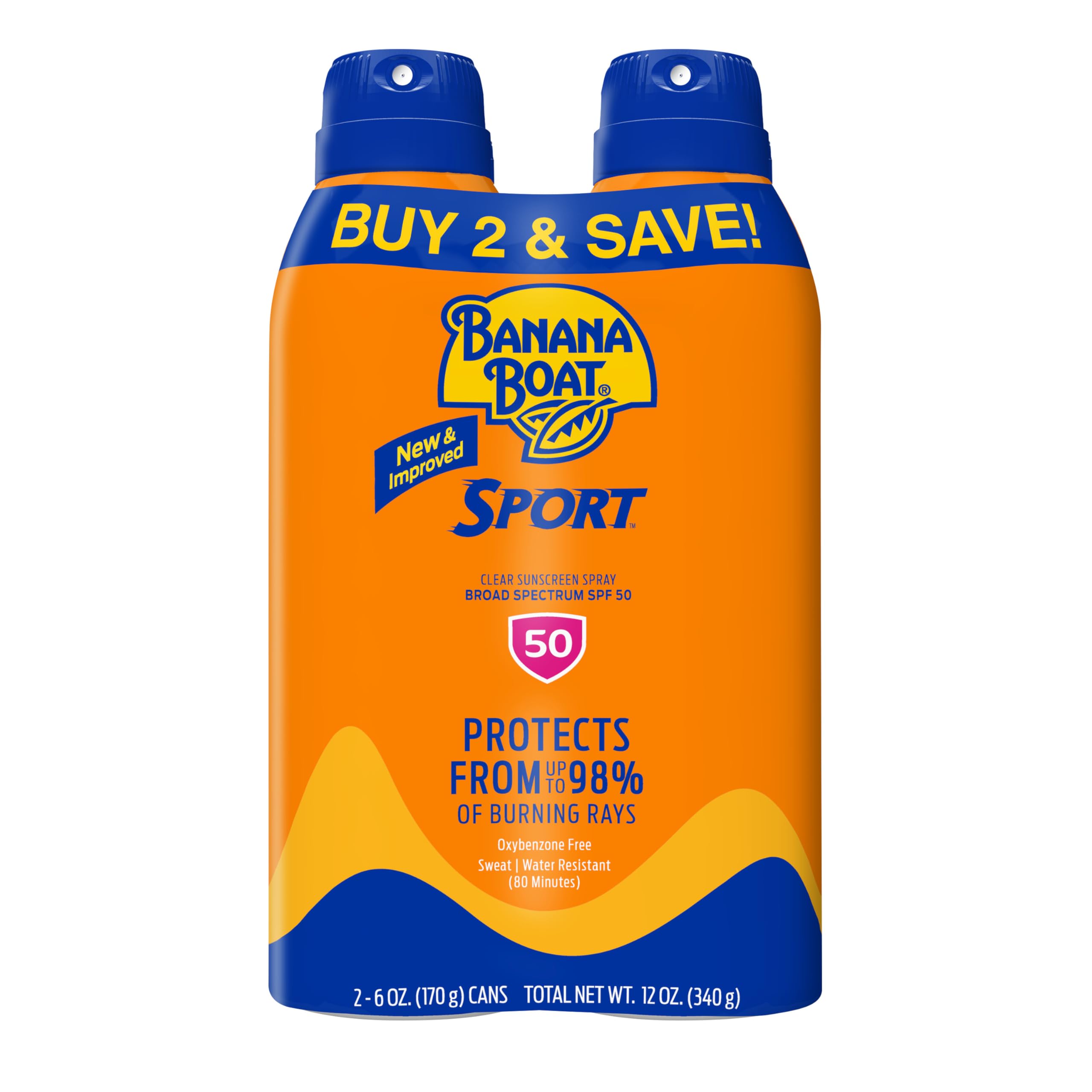 استفاده از اسپری ضد آفتاب Banana Boat Sport Performance Ultramist با ضریب حفاظتی SPF 50 - بسته دو عددی (6 اونس) اسپری ورزشی - بسته دو عددی (تیوین پک) SPF 50 - بسته دو عددی