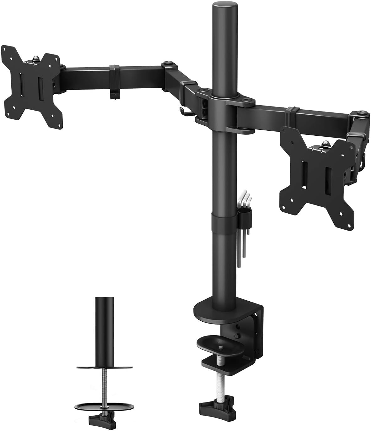 BONTEC Newstar Vesa 1home دو قلو Arm نصب روی میز Ergonomic تلویزیون LCD یا نمایشگر کامپیوتر دو پاساژ Tilt Swivel Rotation (13in-27in)