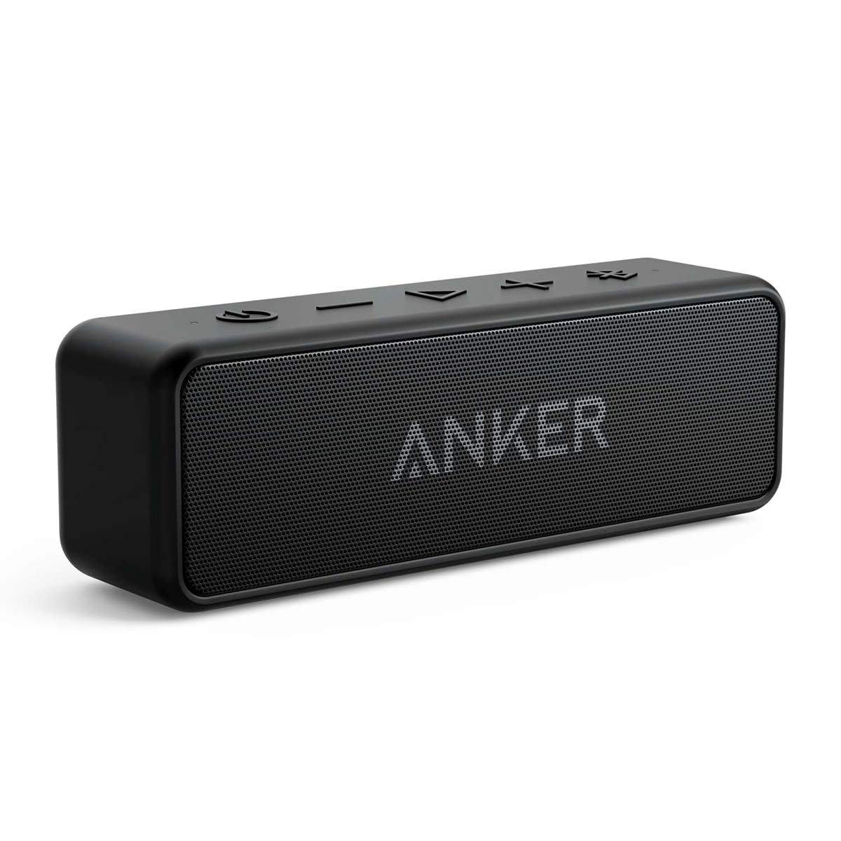بلندگو بلوتوث قابل حمل Anker Soundcore 2 با باس بهتر، زمان پخش 24 ساعته، برد بلوتوث 66 فوت، مقاومت در برابر آب IPX5 و میکروفن داخلی، رنگ مشکی