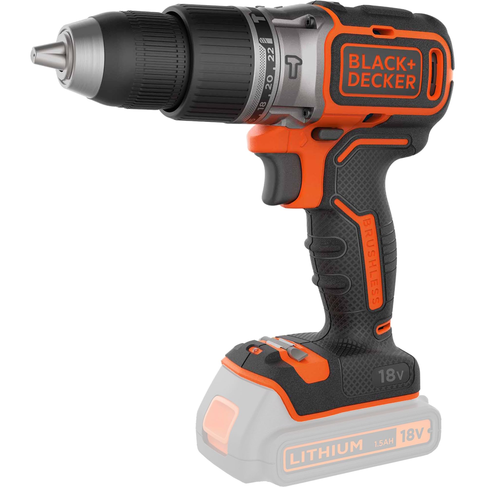 ابزار قدرتی چکش برقی بی سیم BLACK+DECKER، 18 ولت، باتری همراه نمی‌باشد - BL188N-XJ