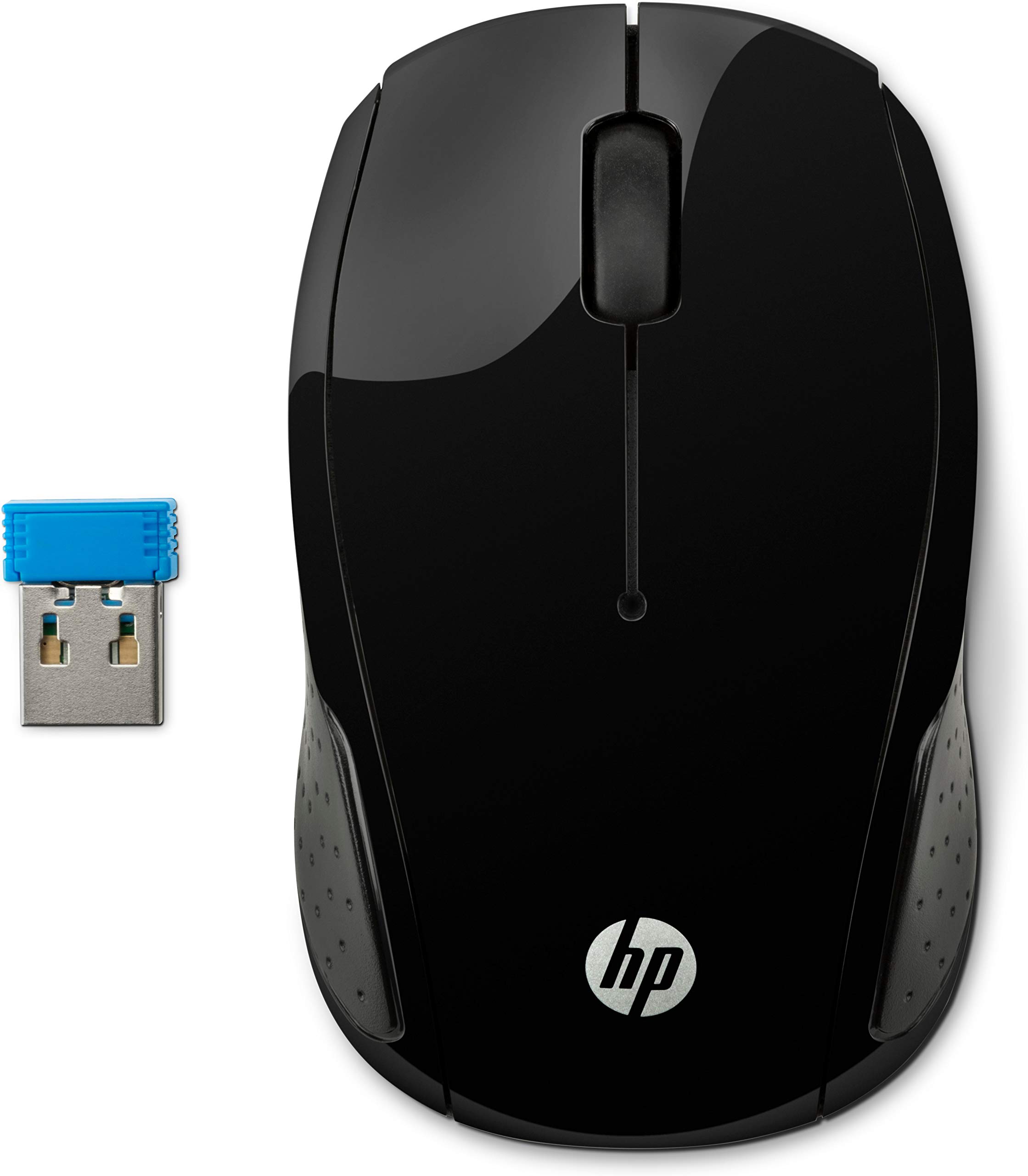 موشواره بی‌سیم USB با قلمی 2.4 گیگاهرتز سیاه HP 200 با سنسور نوری DPI 1000 با LED قرمز، عمر باتری تا 12 ماه و طراحی کلاسیک سیاه