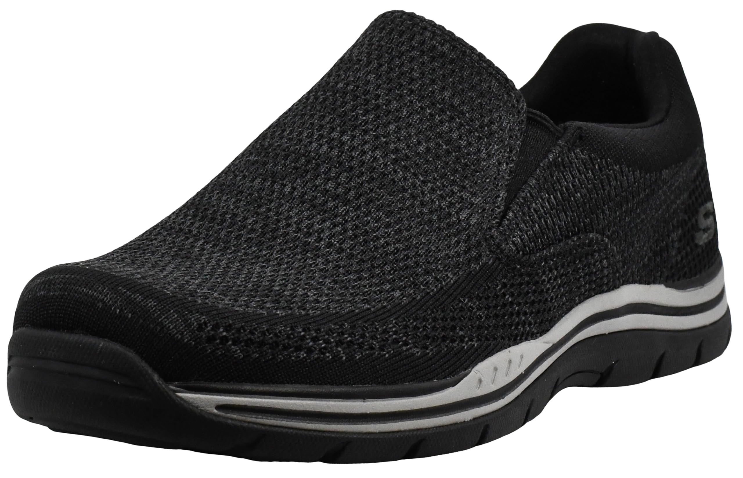 کفش لوفر اسلیپ‌آن مردانه Skechers مدل Expected Gomel، خاکستری، سایز‌های ۴۷.۵ EU و ۴۳ EU، عرض X-Wide، مشکی