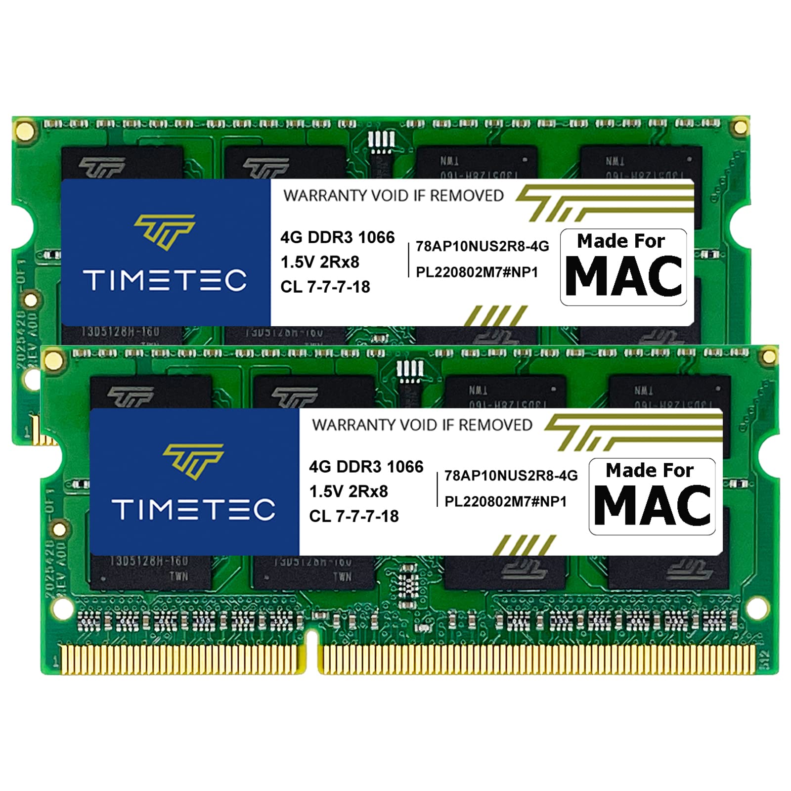 8GB KIT (2x4GB) Timetec قابل اتصال برای Apple DDR3 1067MHz / 1066MHz PC3-8500 CL7 برای Mac Book، Mac Book Pro، iMac، Mac Mini (پایان 2008، ابتدایی/میانه/دیرینه 2009، میانه 2010) خاطر موجودیت دار SODIMM حافظه MAC RAM بهینه سازی 8GB KIT (2x4GB)