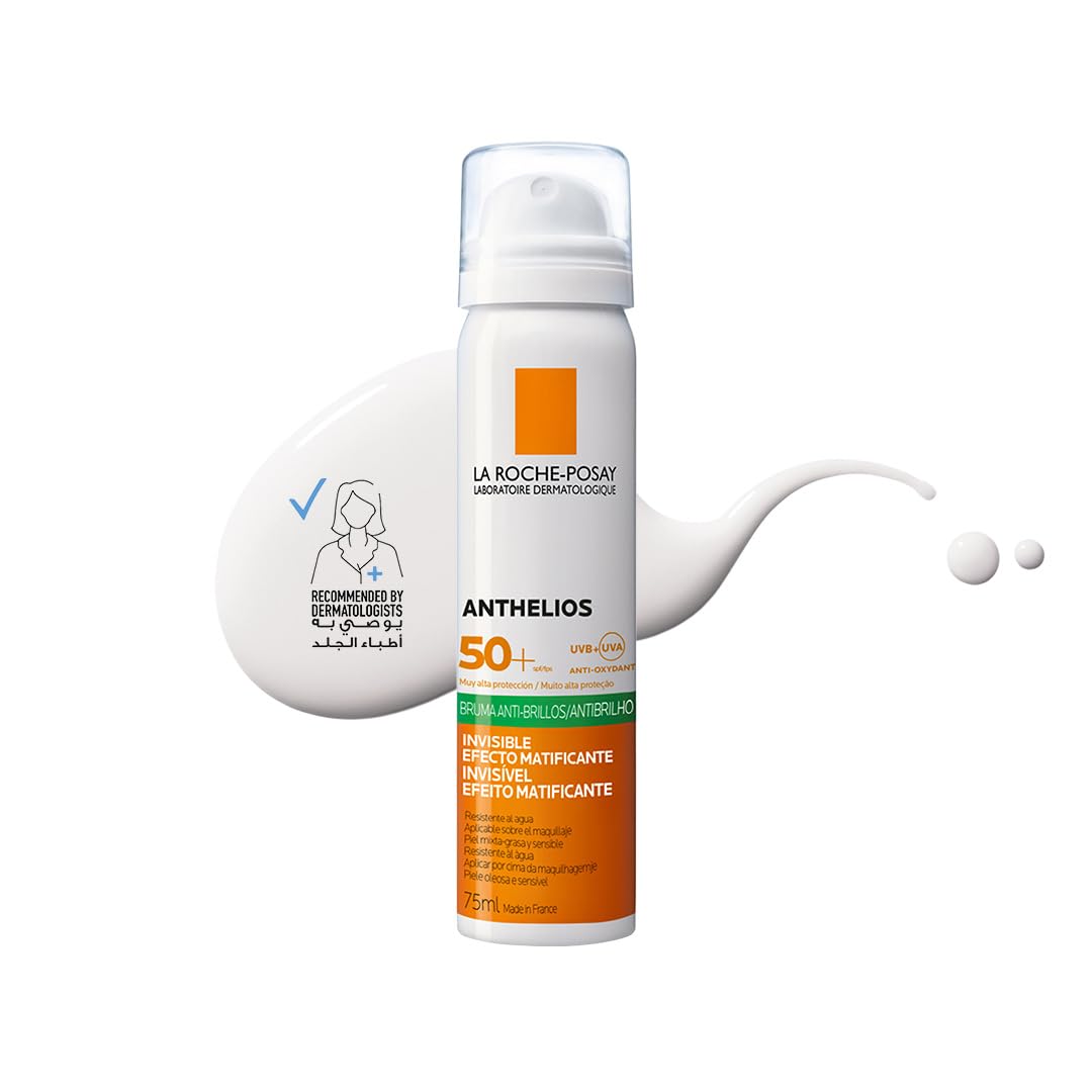 اسپری ضد آفتاب La Roche-Posay Anthelios Invisible SPF50 برای صورت با حجم 75 میلی لیتر مناسب برای همه انواع پوست