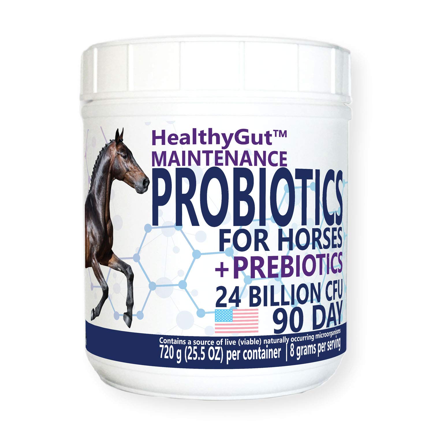 پروبیوتیک Equa Holistics HealthyGut™ برای اسب ها، مکمل غذایی، فرمول حفظ سیستم گوارشی طبیعی (90 روزه)