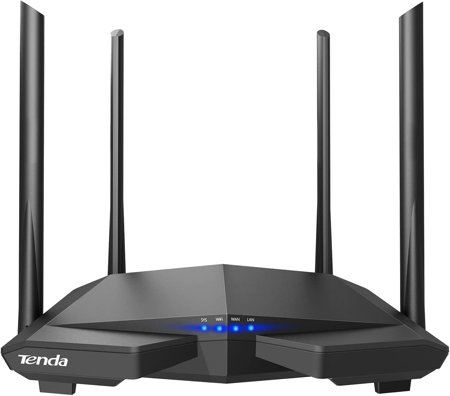 راه انداز هوشمند WiFi روتر Tenda AC1200، روتر اینترنت بی‌سیم دو باند با سرعت بالا با اپلیکیشن هوشمند، 4 پورت اترنت سریع 100 مگابیت بر ثانیه، پشتیبانی از WiFi مهمان، حالت نقطه دسترسی، IPv6 و کنترل والدین (AC6) AC1200 (دو باند)