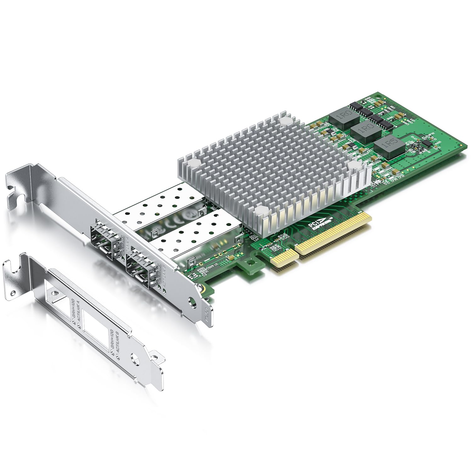 کارت شبکه 10 گیگابایتی H!Fiber.com - برای کنترلر Broadcom BCM57810S، کارت رابط شبکه (NIC) PCI Express X8، کارت سرور فیبر با دو پورت SFP+ دوتایی