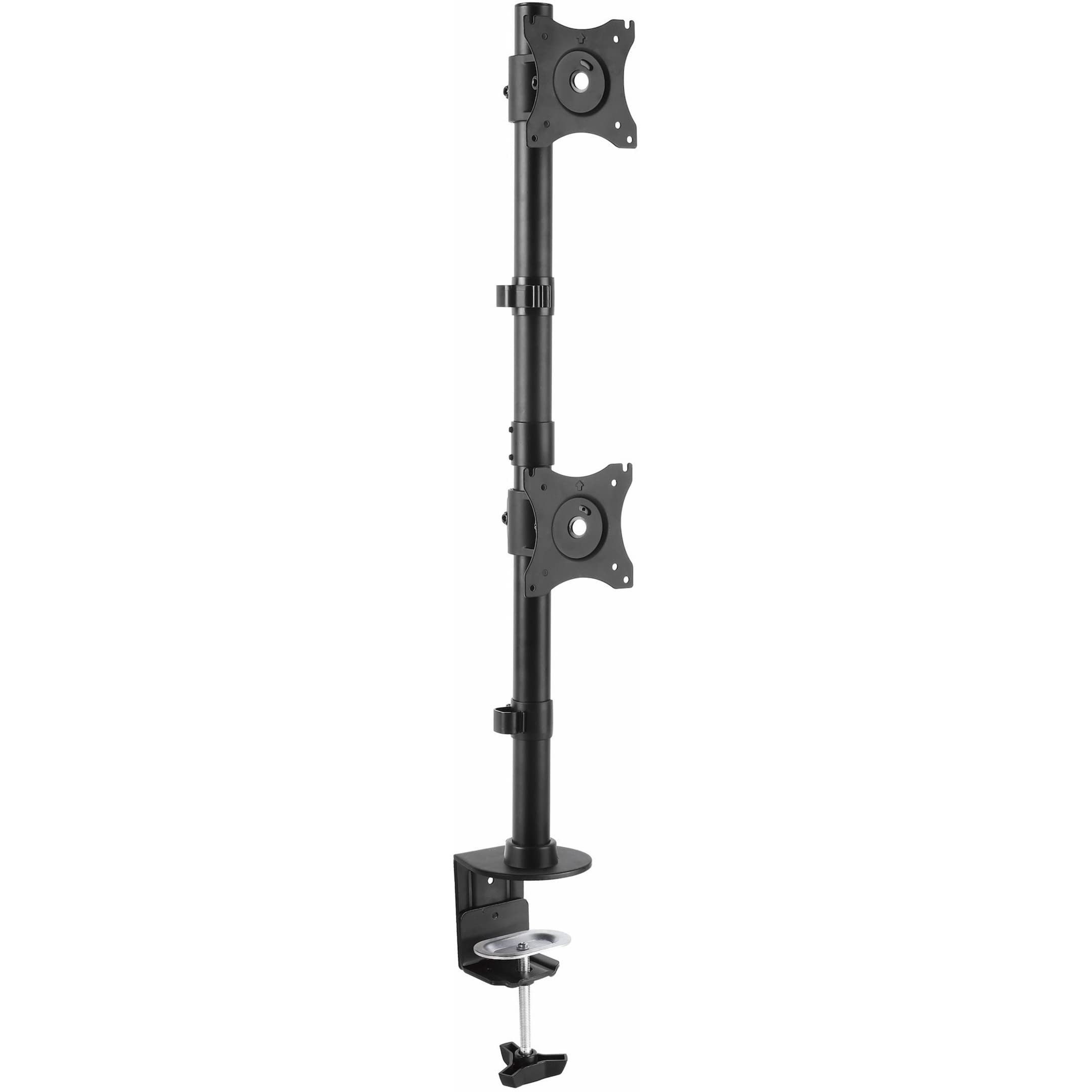 محصول StarTech ARMDUALV نصب زیر گیرنده دوگانه عمودی بر روی میز - تا نمایشگر 27 اینچ رنگ مشکی با گیرنده میز و گرومت