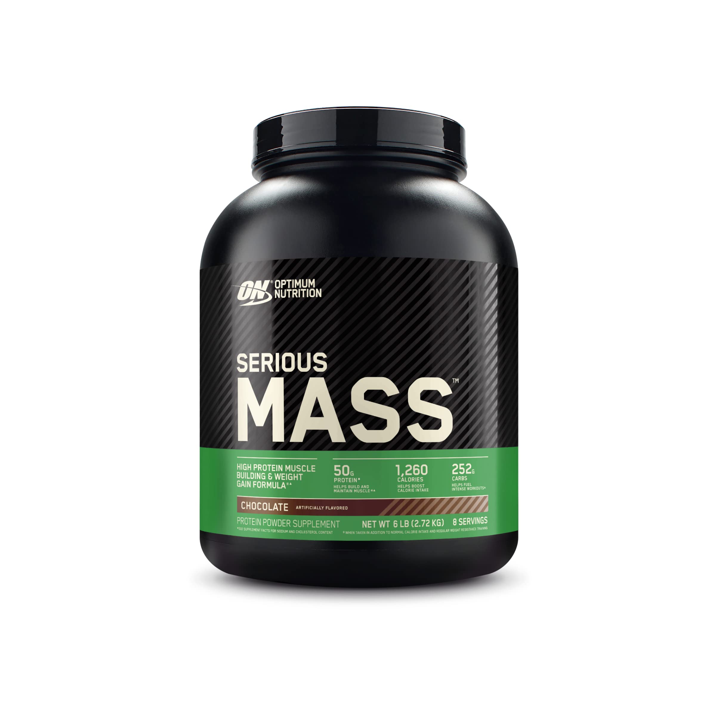 وزن زياد دهنده و پروتئین سازنده عضله Optimum Nutrition (ON) Serious Mass: پودر پروتئین، 50 گرم پروتئین، ویتامین C، روی و ویتامین D برای حمایت از سیستم ایمنی - شکلات، 6 پوند (2.72 کیلوگرم) شکلات 6 پوند