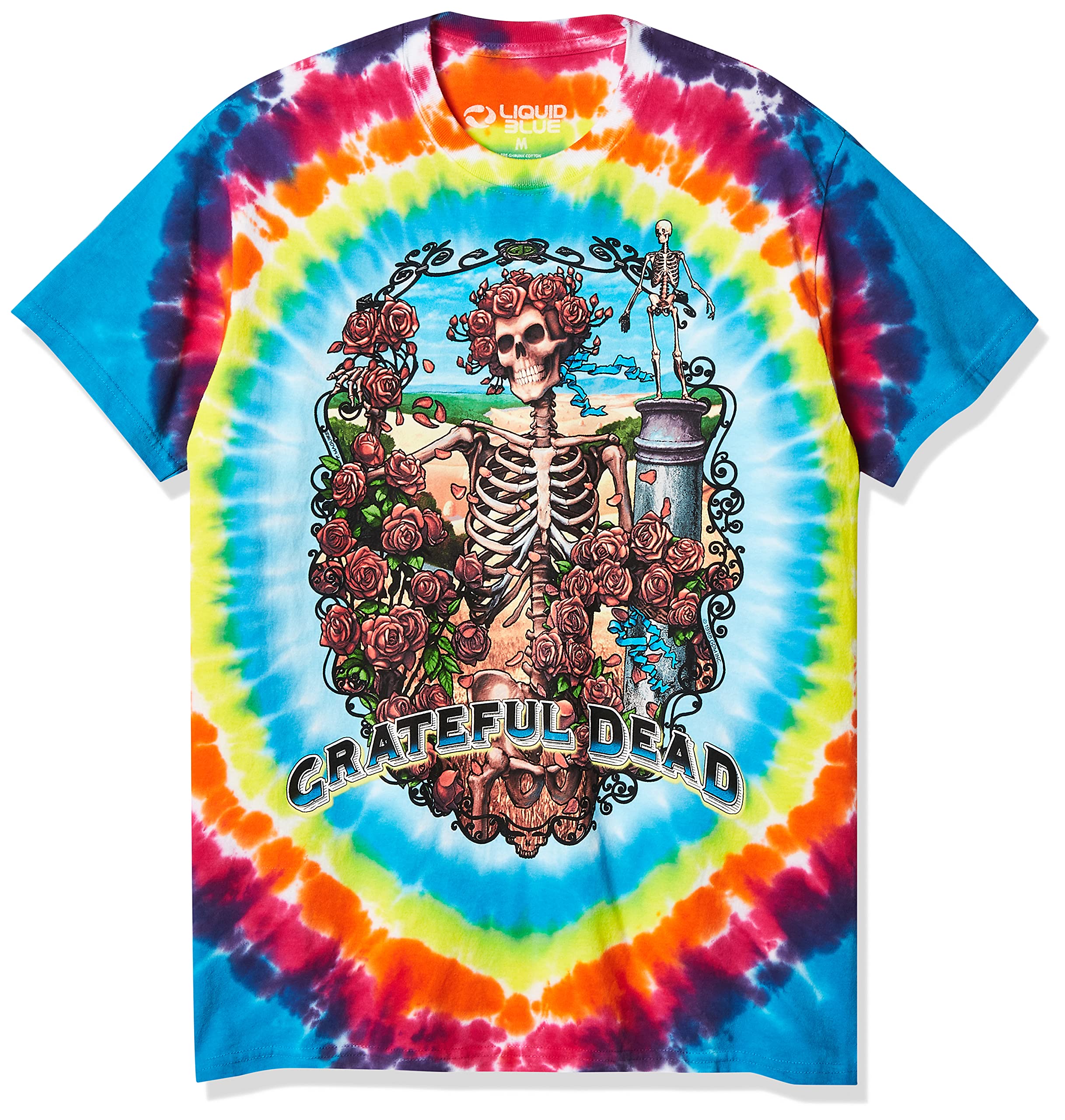 لباس تی شرت کوتاه آستین مردانه مدل Grateful Dead Rainbow Bertha Tie Dye از برند Liquid Blue - سایز XL چند رنگ تای دای