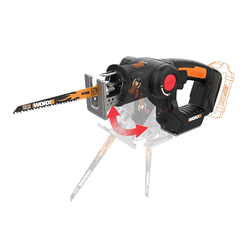 Worx Wx550L.9 20V دستگاه برش متقابل و جیگ بی‌سیم Power Share Axis (تنها ابزار) باتری + شارژر گمشده.