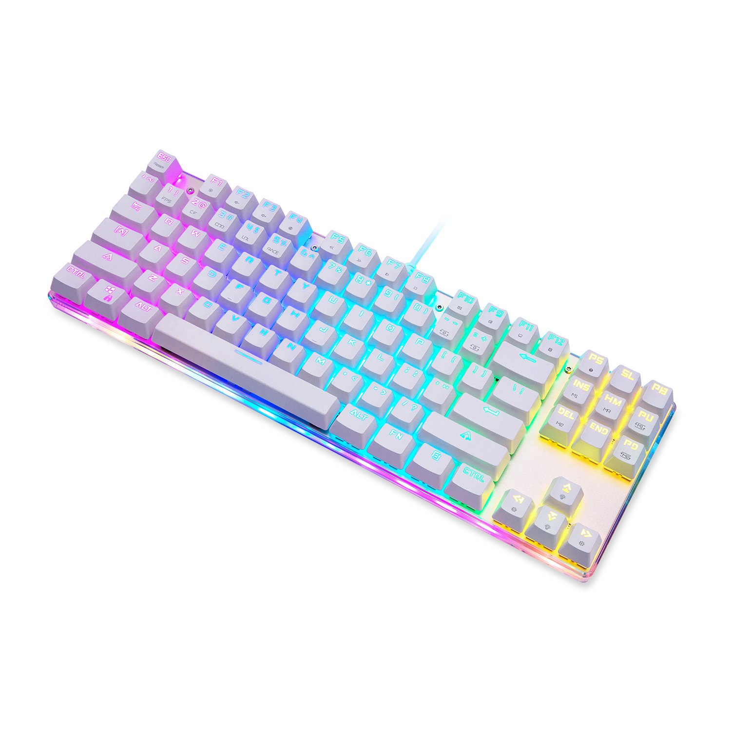 صفحه کلید مکانیکی MOTOSPEED با رابط USB، محور سبز و نورپردازی RGB