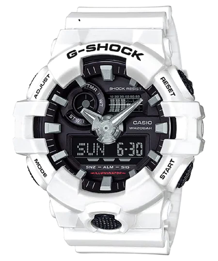 معرفی محصول: ساعت دیجیتال-آنالوگ Casio G-Shock با قابلیت نمایش ساعت جهانی - رنگ سفید