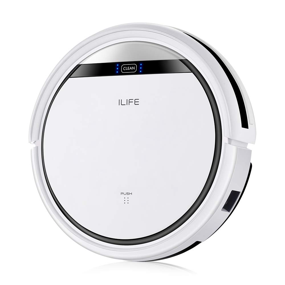 روبات جاروبرقی ILIFE V3s Pro، جاروشوی بدون گره، باریک، شارژ خودکار، برنامه ریزی روزانه برای تمیز کردن، مناسب برای موهای حیوانات خانگی، کف سخت و فرش کم ضخامت، رنگ سفید مروارید