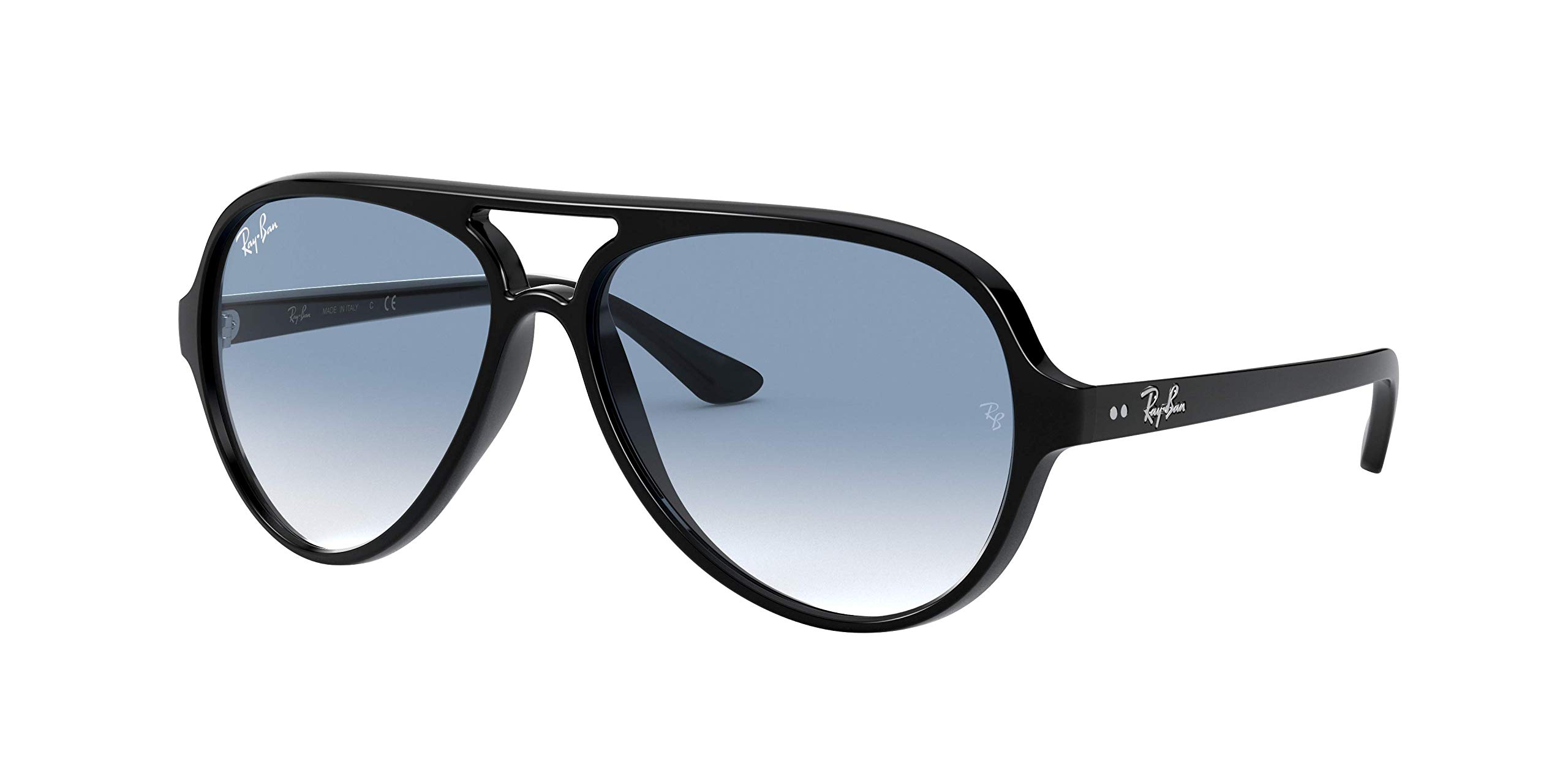 عینک آفتابی پلیسی Cats 5000 مردانه Ray-Ban در رنگ‌های سیاه و آبی گرادیانت شفاف و آبی گرادیانت شفاف